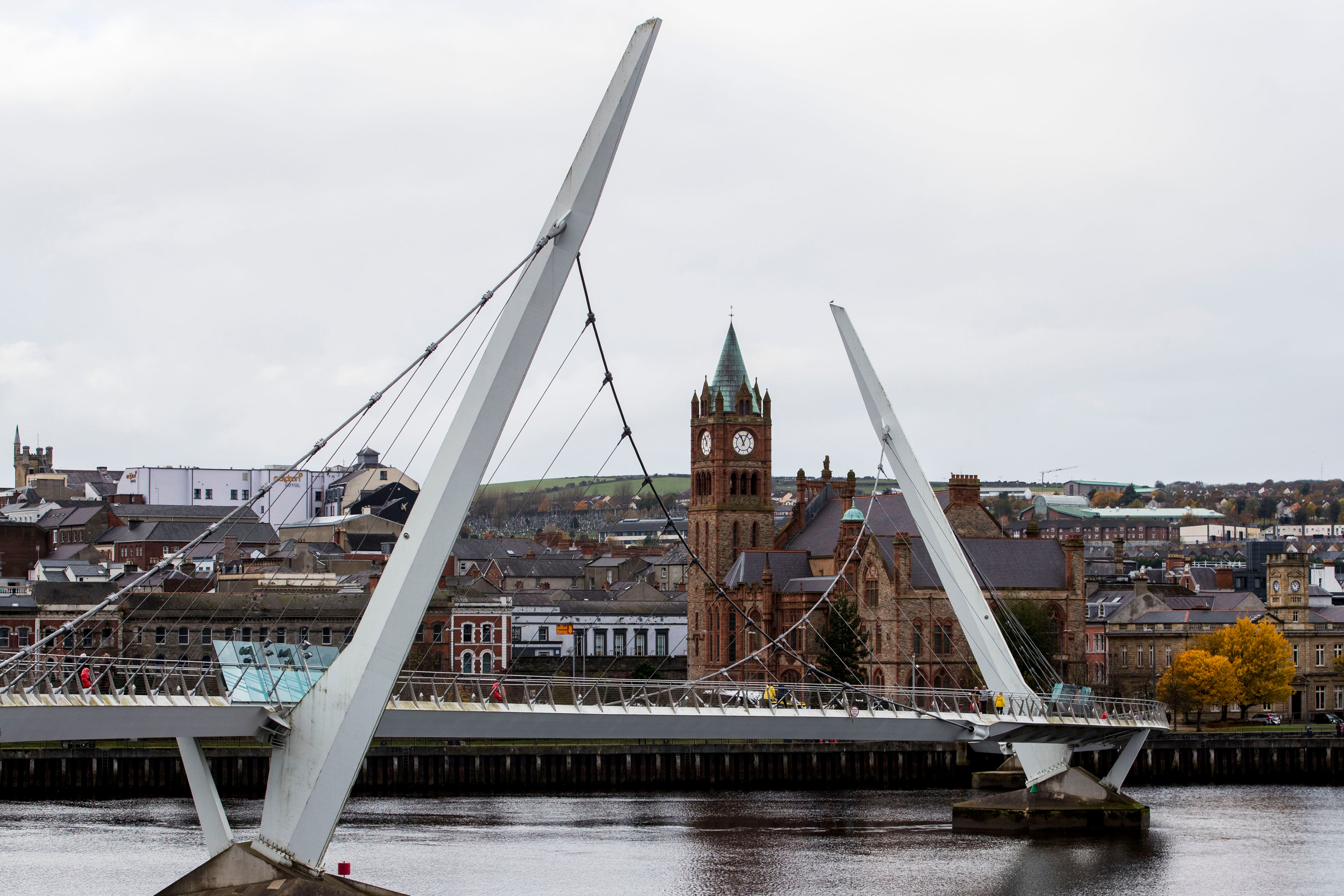 Peace Bridge in Londonderry, Northern Ireland. connecting Ebrington Square with the rest of the city centre (Liam McBurney/PA)