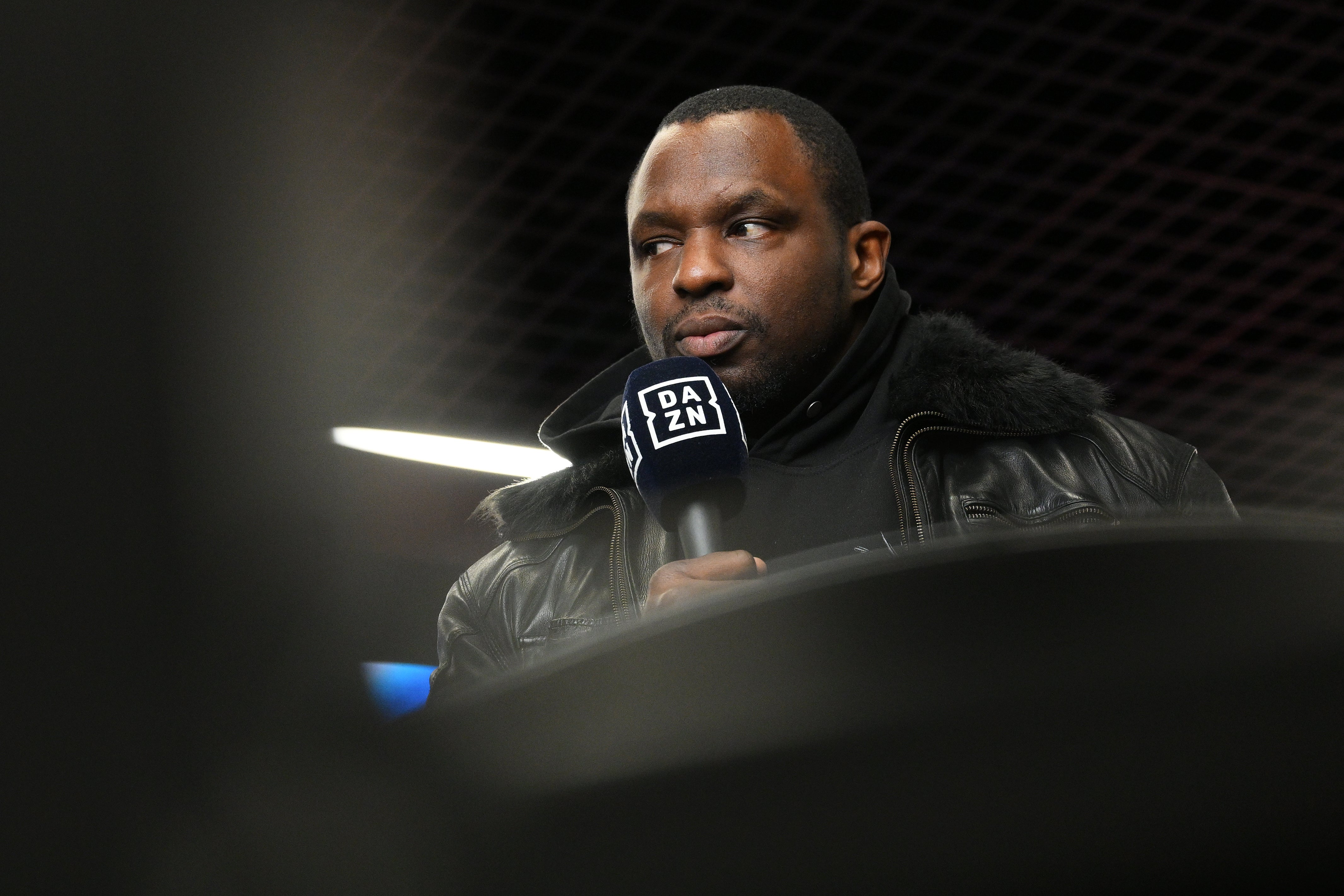 Dillian Whyte at a launch event for his fight with Joe Joyce