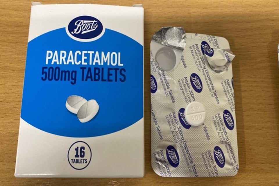The Boots 500mg paracetamol product with incorrectly labelled contents