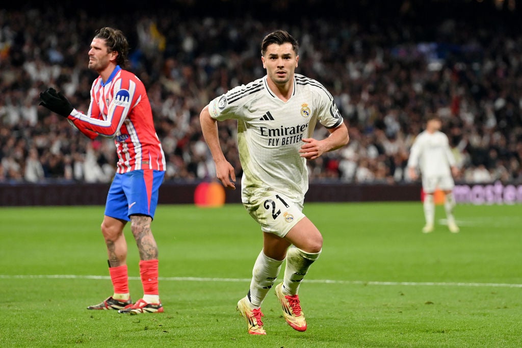 Brahim Diaz celebrates his Madrid derby winner