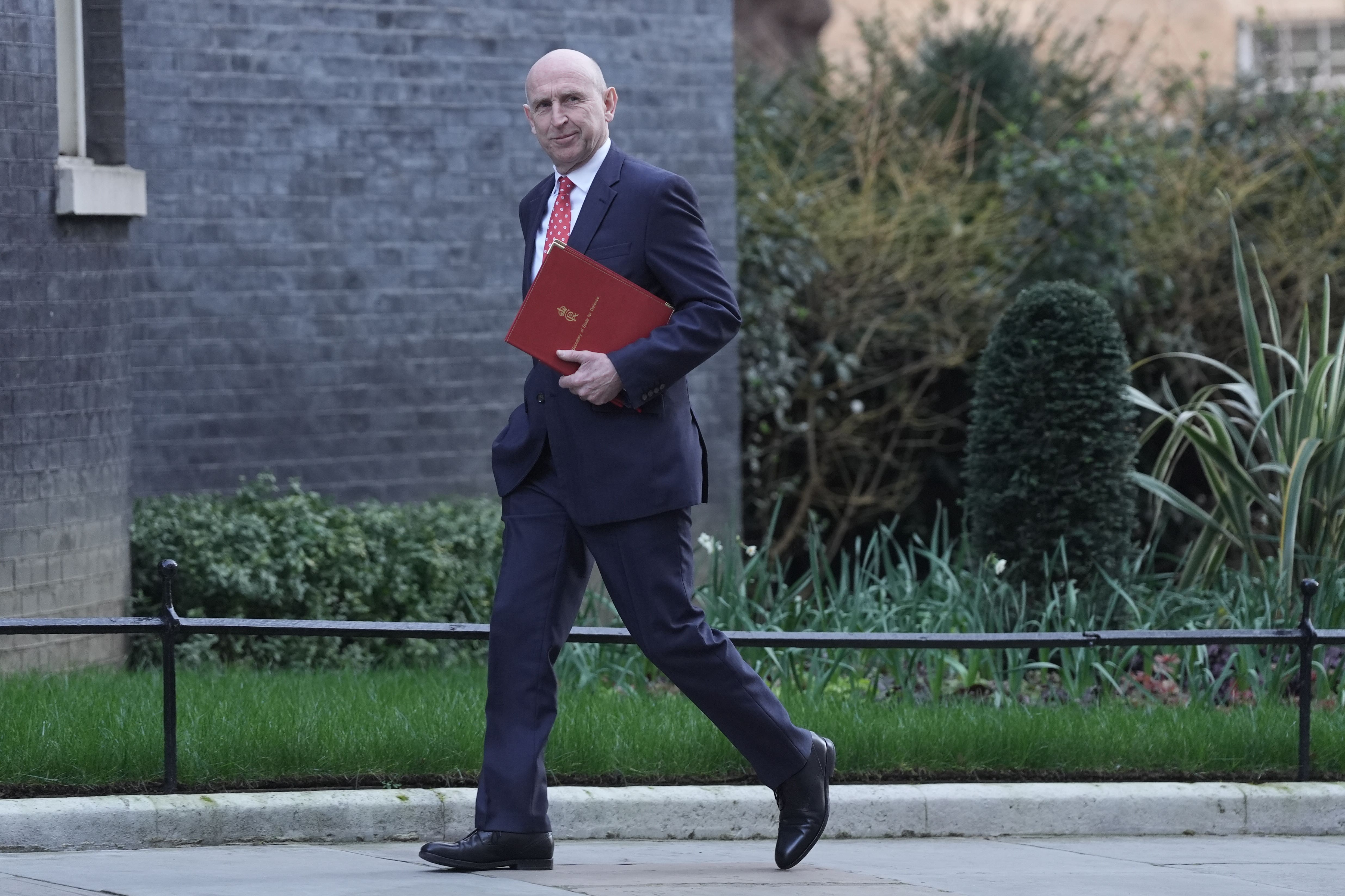Defence Secretary John Healey arrives in Downing Street, London, for a Cabinet meeting (Stefan Rousseau/PA)