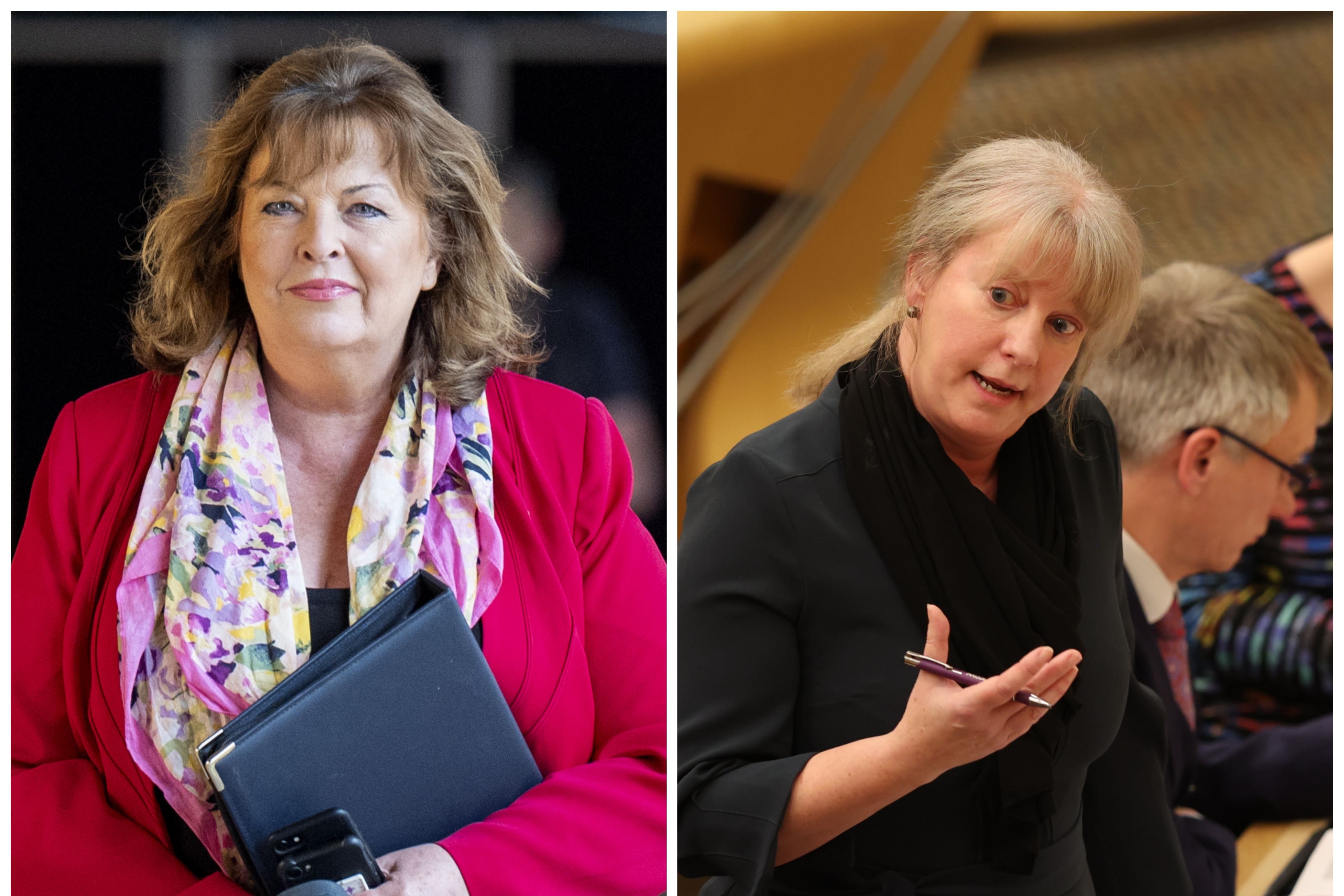 Transport Secretary Fiona Hyslop, left, and Finance Secretary Shona Robison will both step down from Holyrood next May (PA)