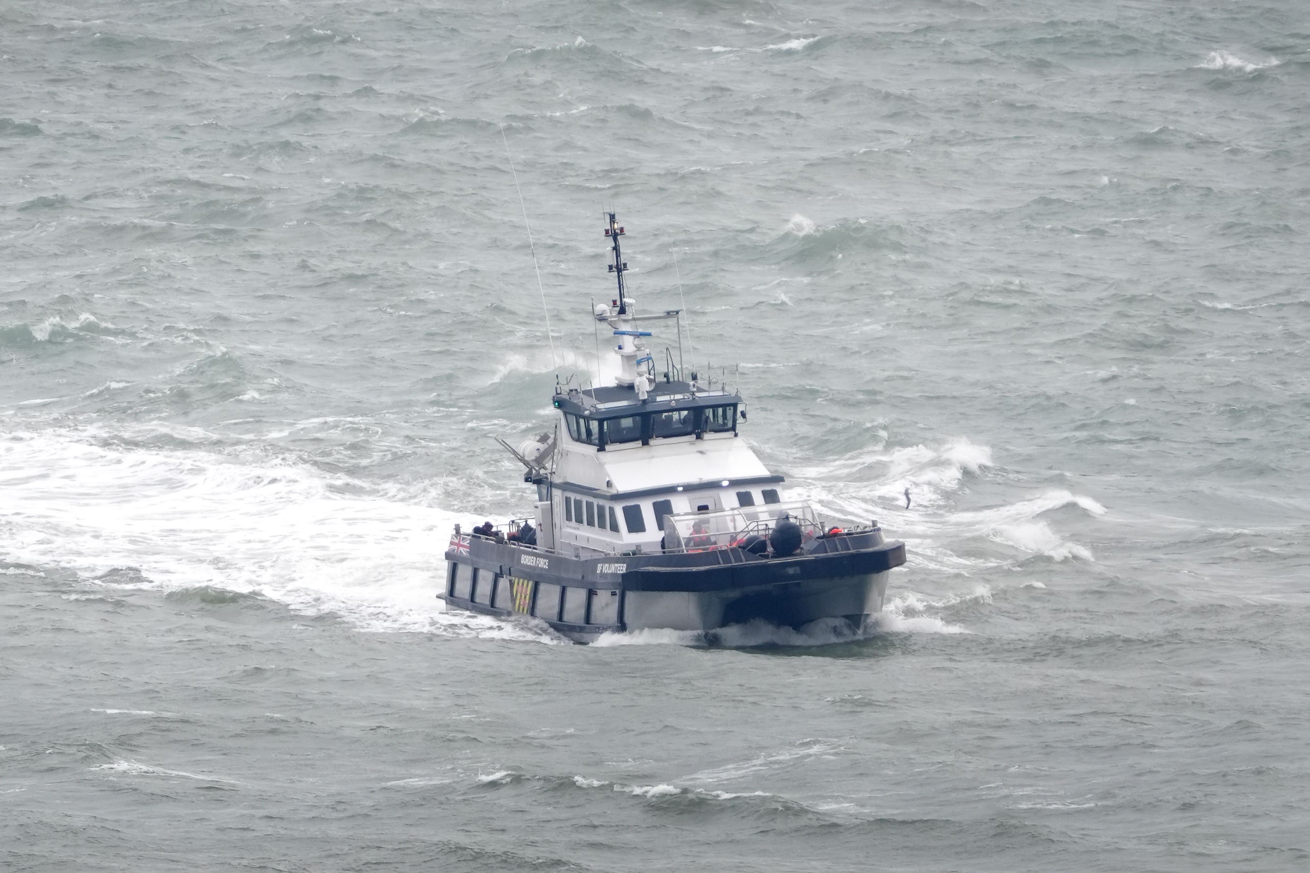 People thought to be migrants are brought in to Dover, Kent, on board a Border Force vessel (Gareth Fuller/PA)