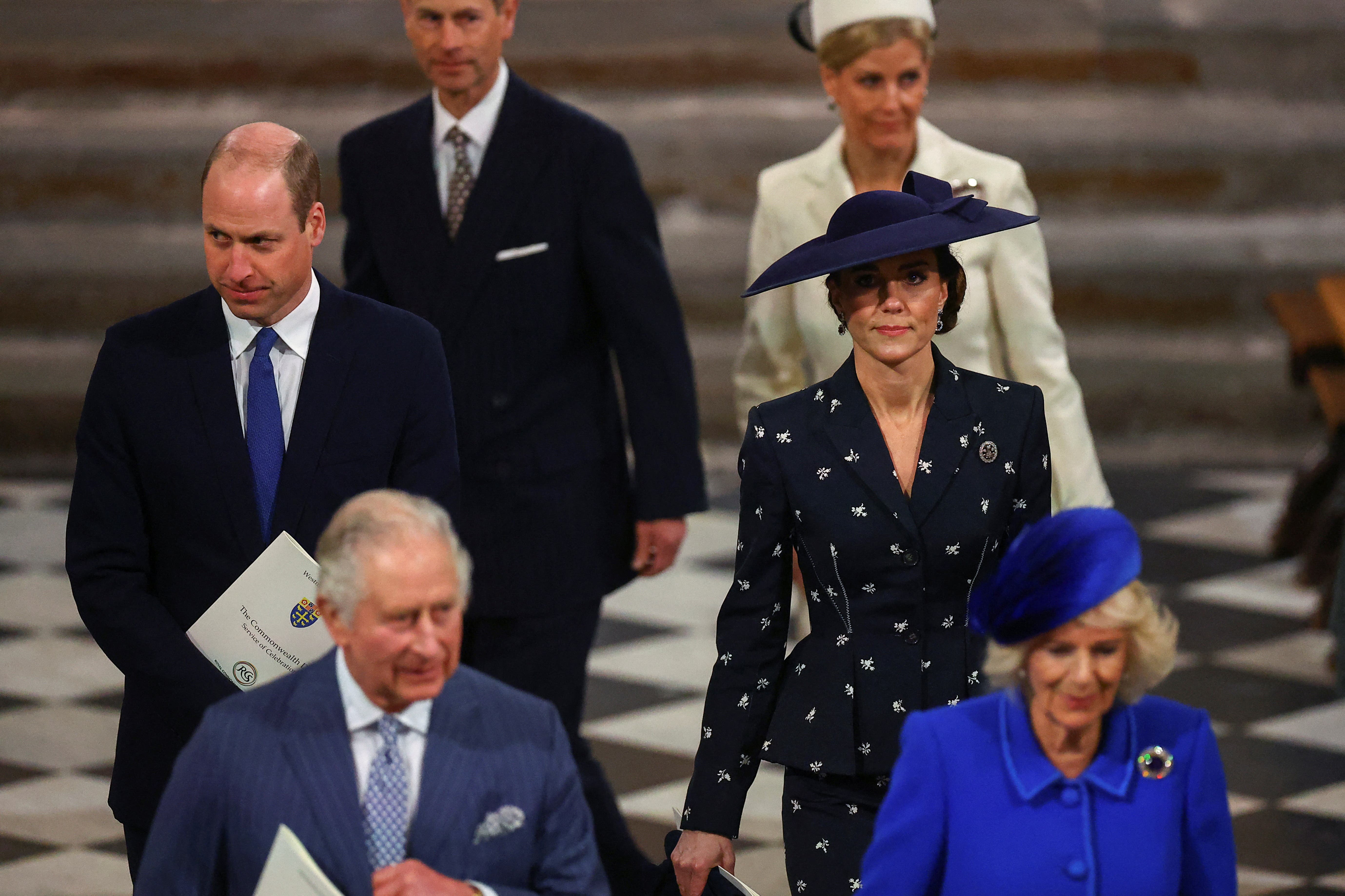 The King, Queen and Prince and Princess of Wales on Commonwealth Day in 2023 (Hannah McKay/PA)