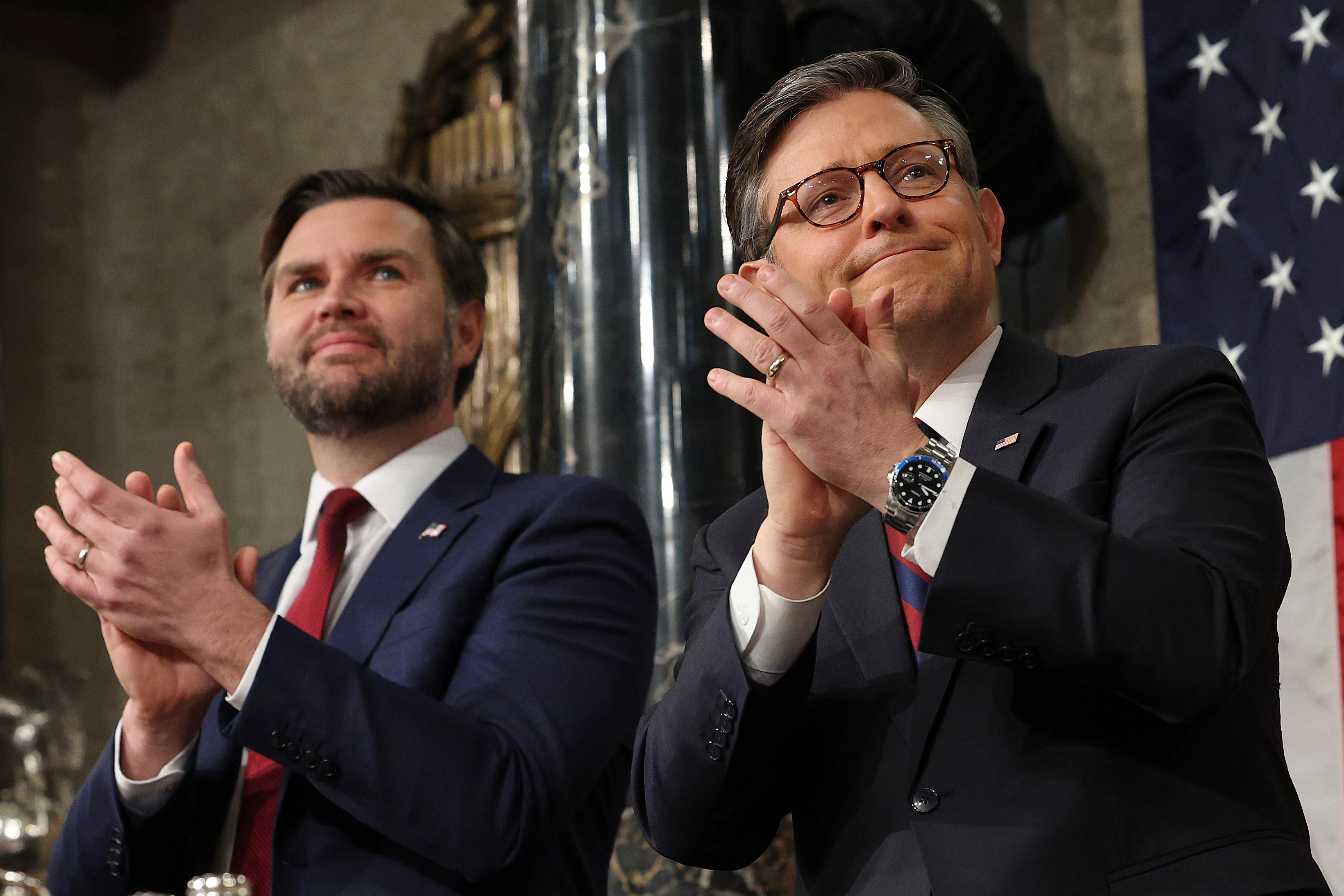 JD Vance and Mike Johnson were among those Republicans calling for Jones to drop out of the race following the emergence of the text message exchange from 2022