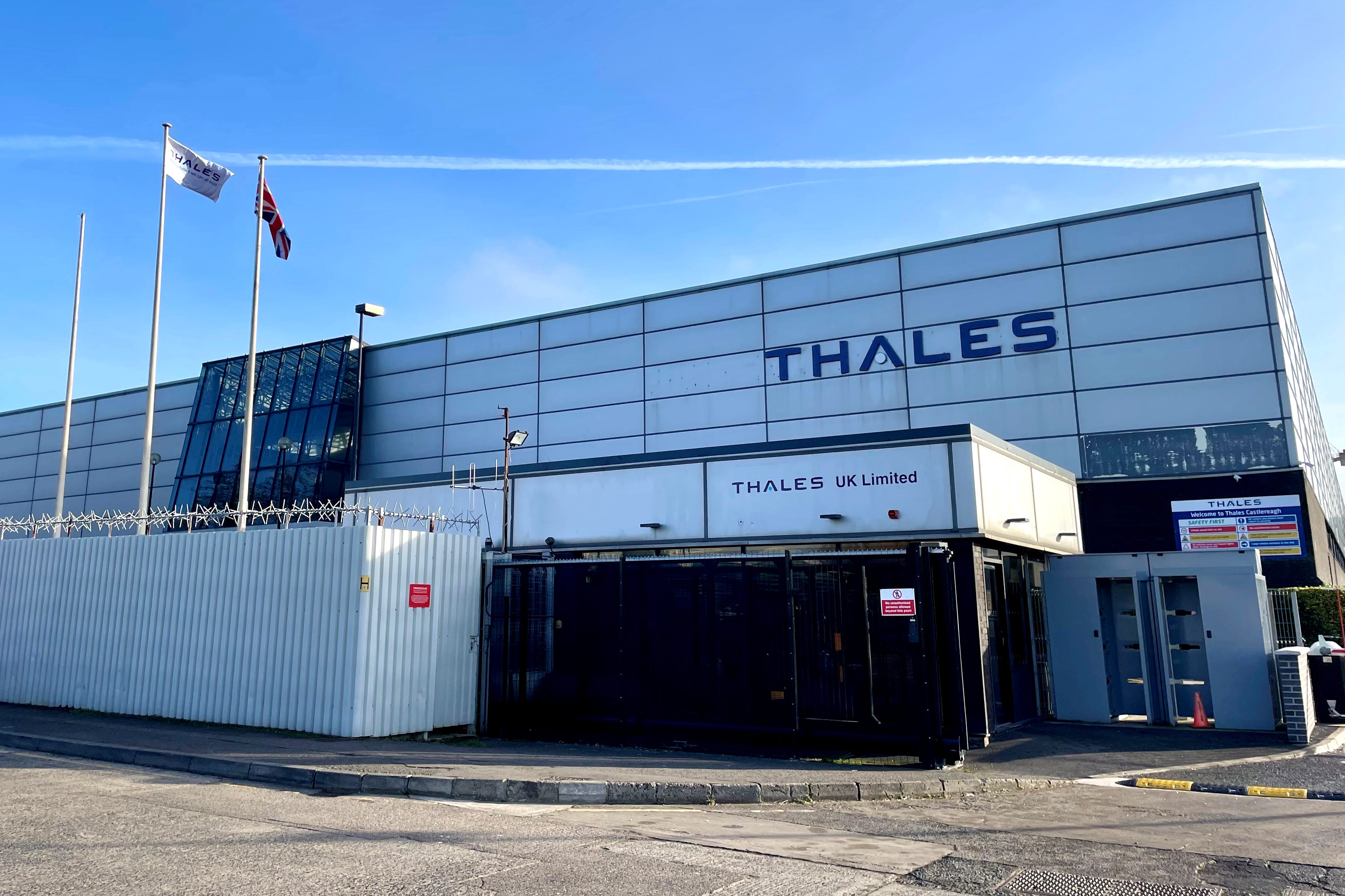 The Thales missile factory in east Belfast (PA)