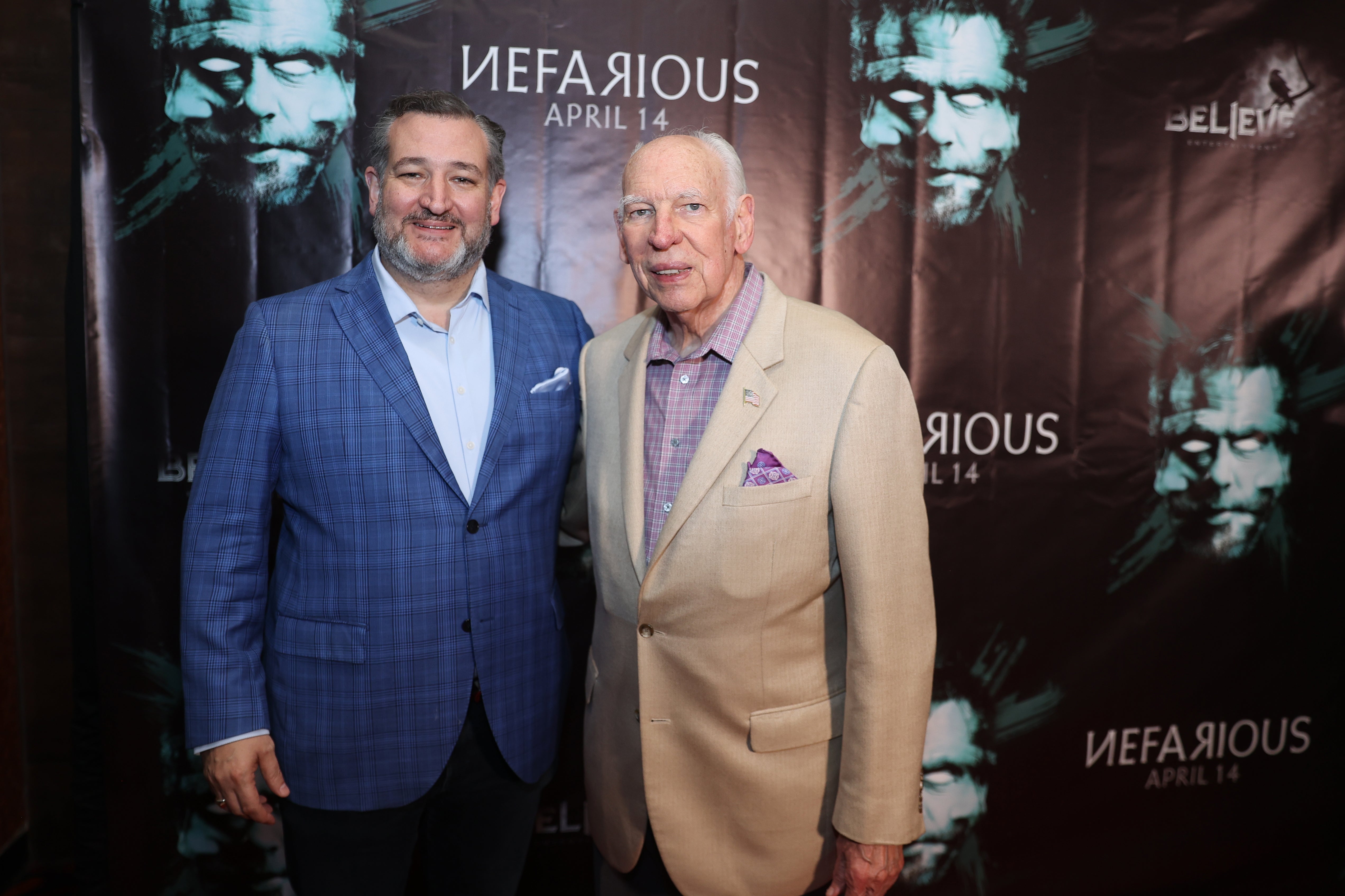 Ted Cruz with his father Rafael Cruz, who was linked to Kennedy’s murder by a tabloid which was then shared by Donald Trump