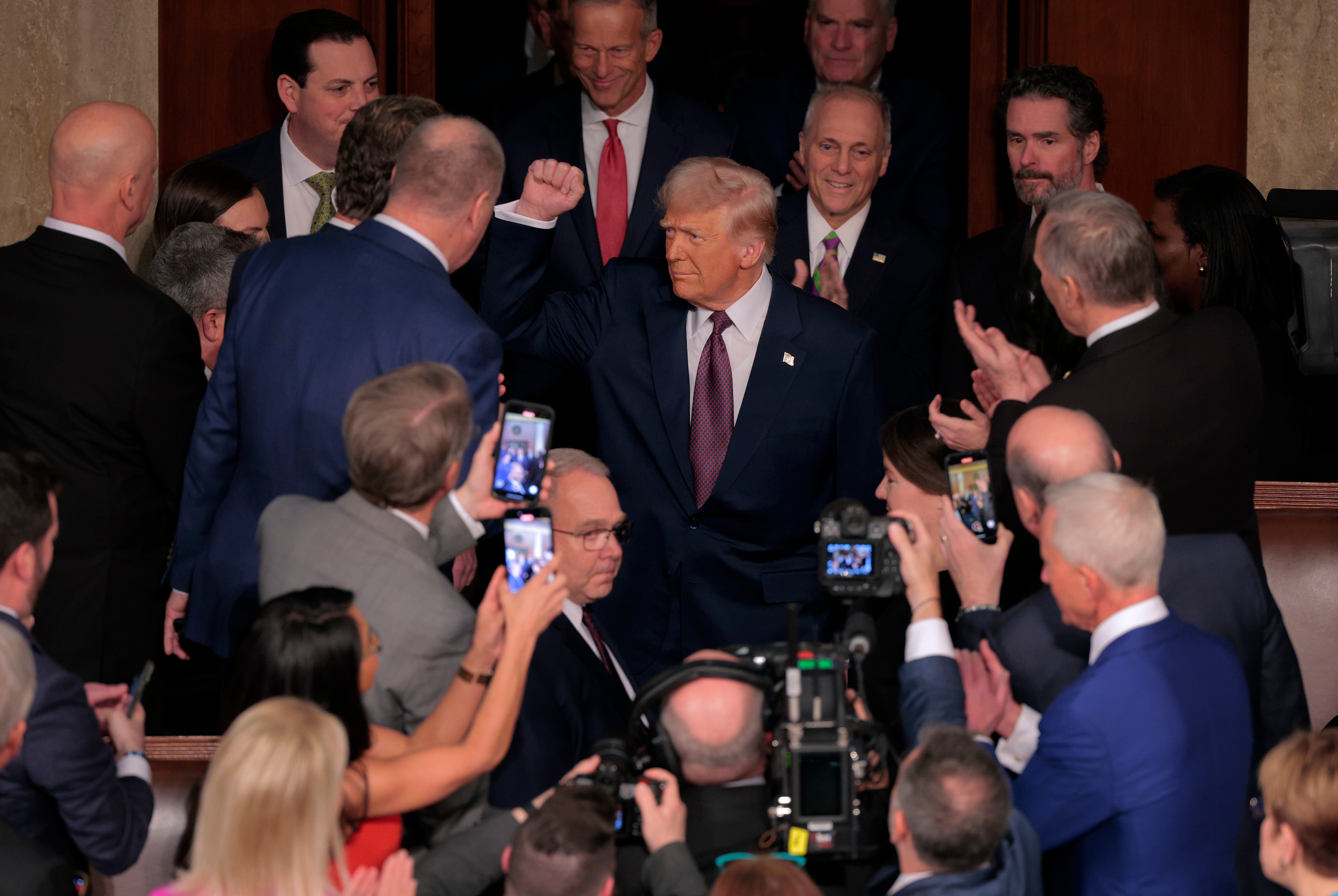 Trump entering the U.S. House chamber