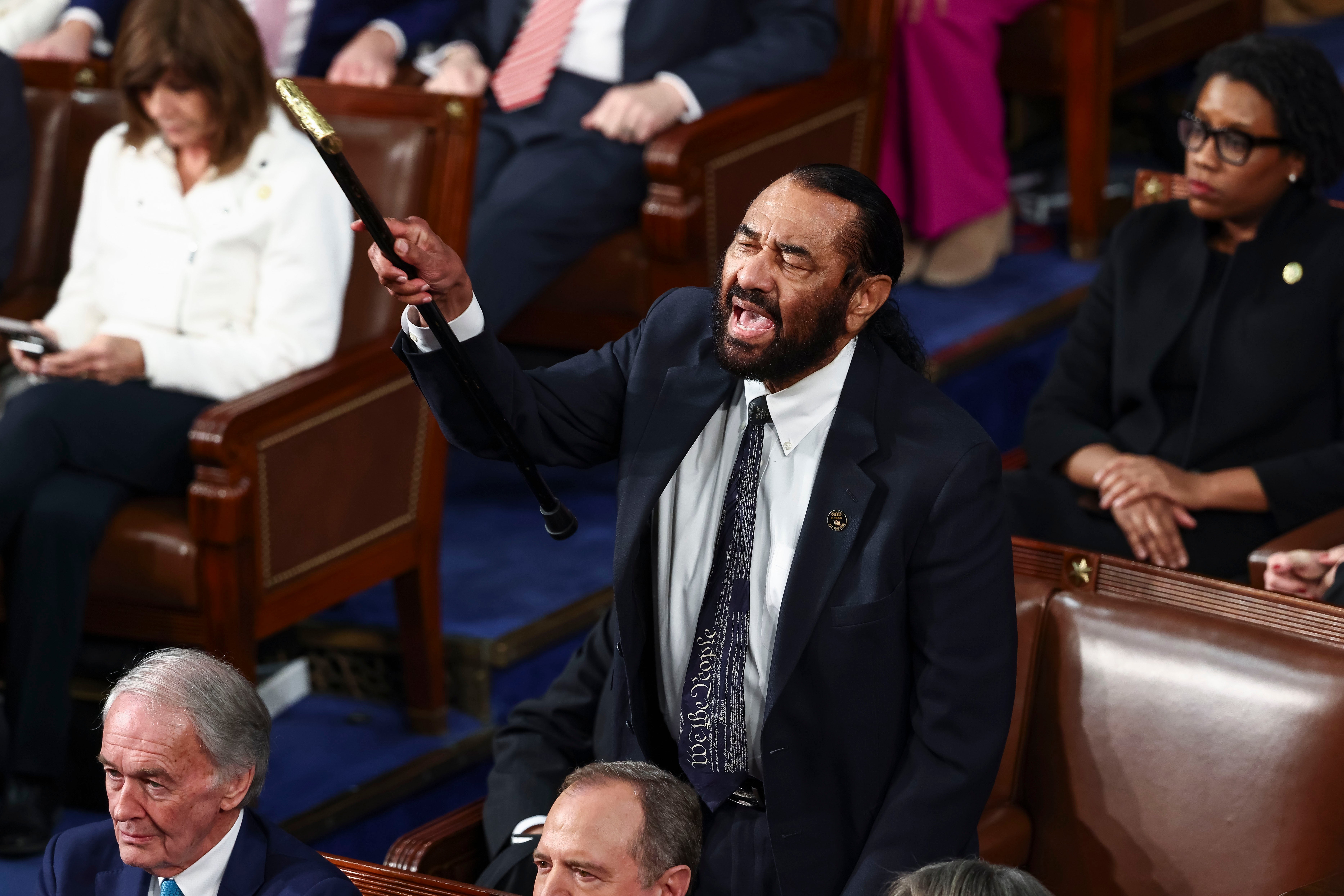 Democratic Congressman Al Green of Texas interrupts President Donald Trump's address a joint session of the United States Congress at the U.S. Capitol in Washington, D.C. last month