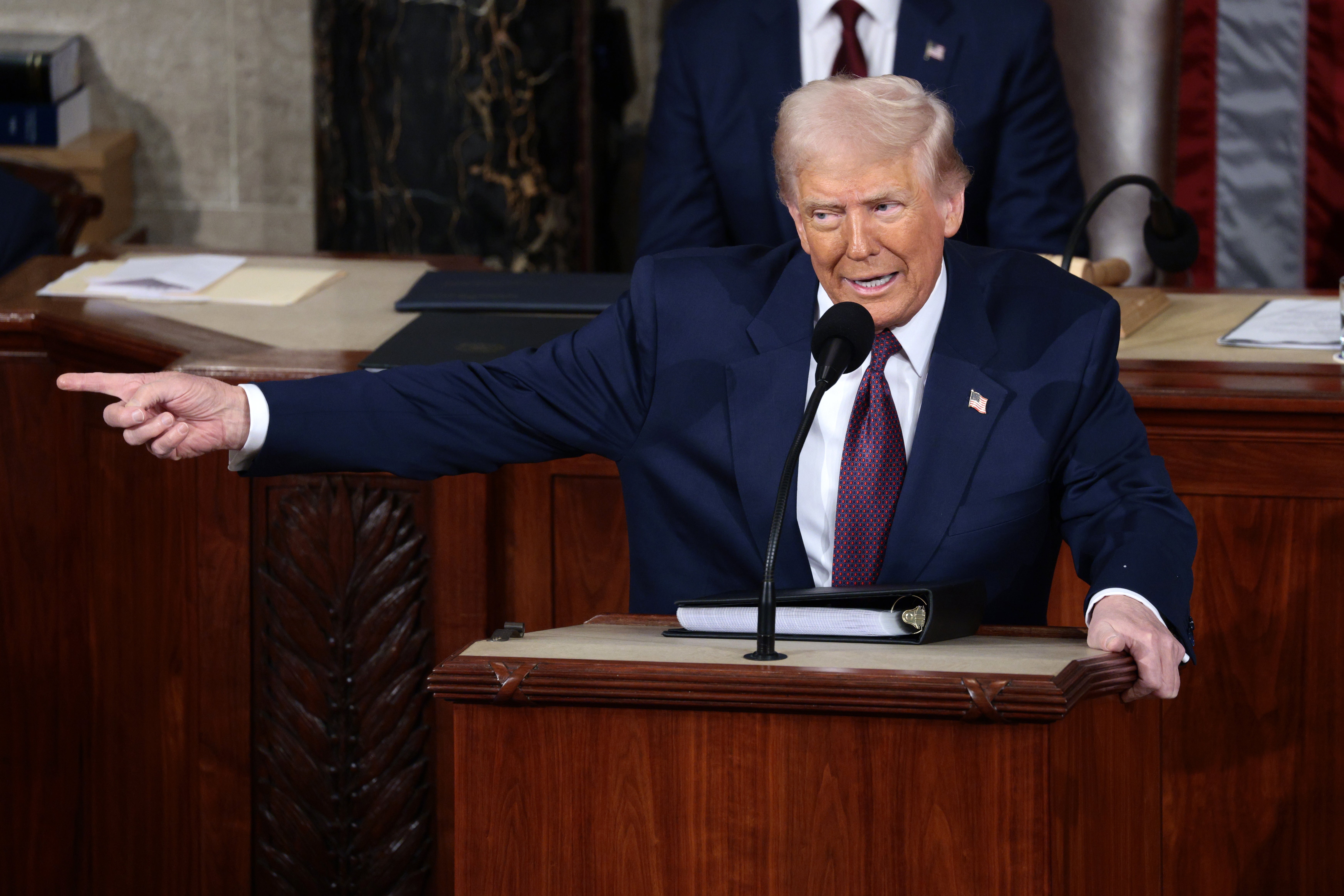 Trump addresses the joint session of Congress