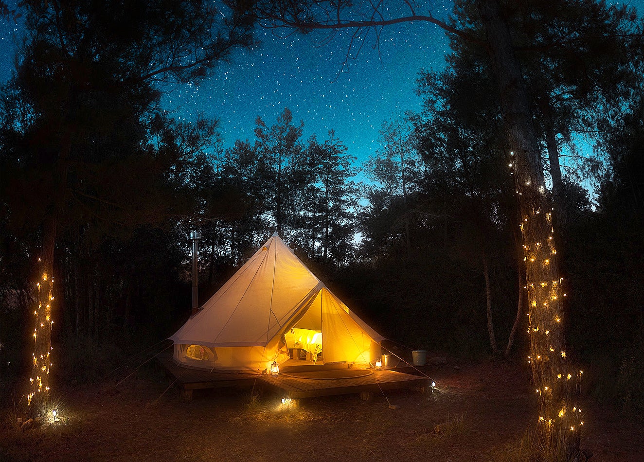 Forest Days Wild Camping is secluded among the pine forests of the Ora Valley