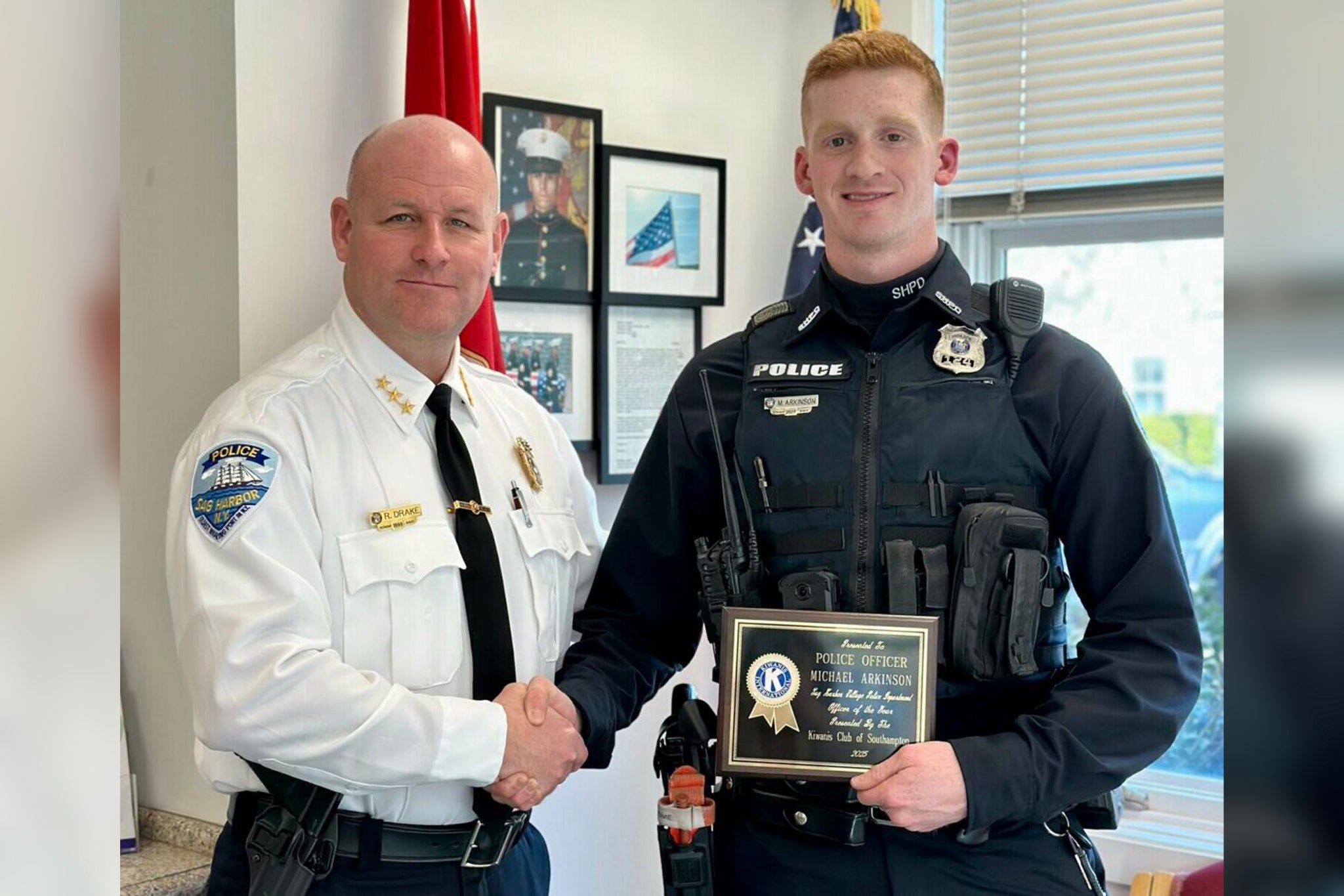 Michael Arkinson, soon to turn 24, was awarded “Officer of the Year” by his superiors at the end of January