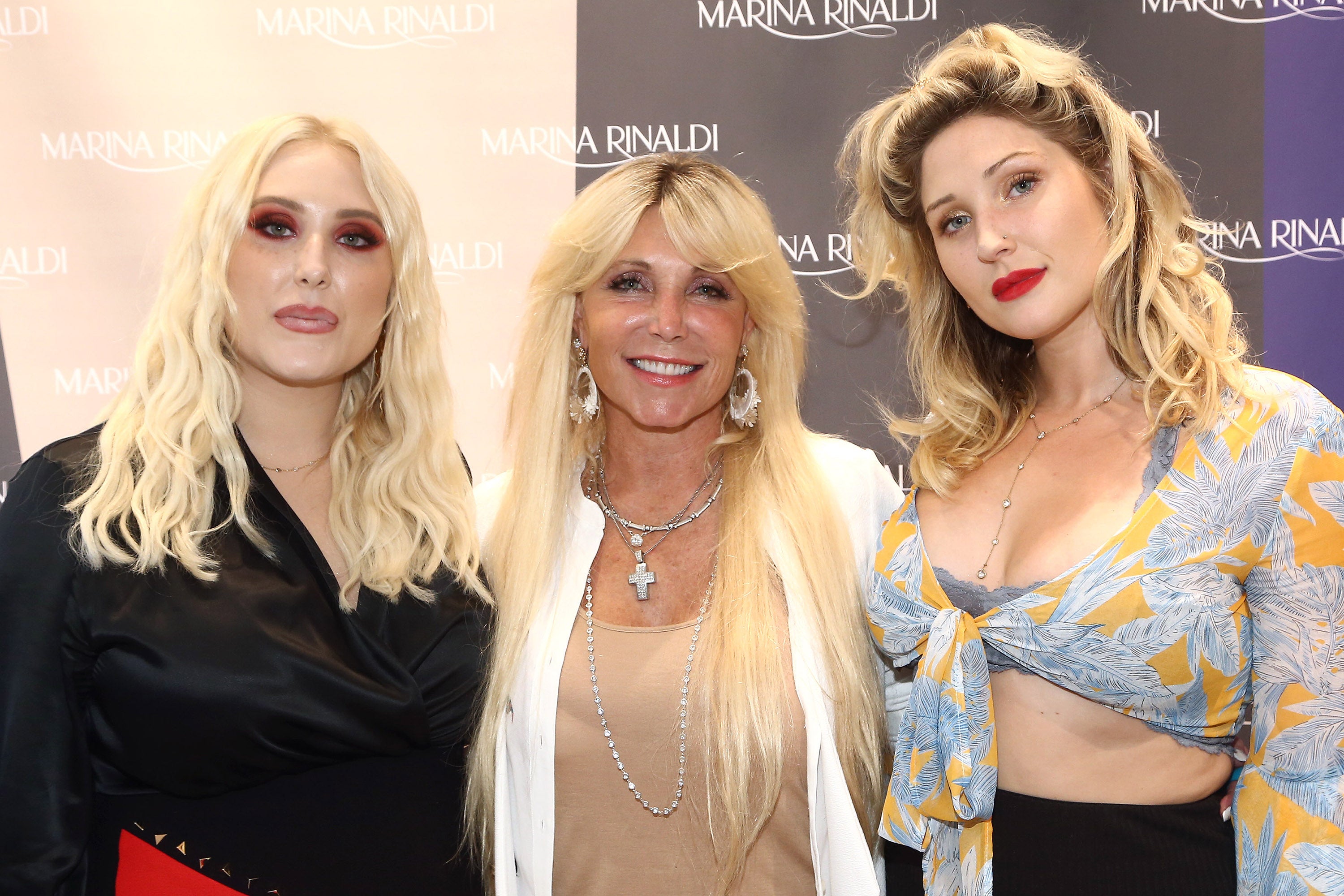 Hayley and Taylor Hasselhoff photographed with their mother, Pamela Bach-Hasselhoff in Beverly Hills in 2018