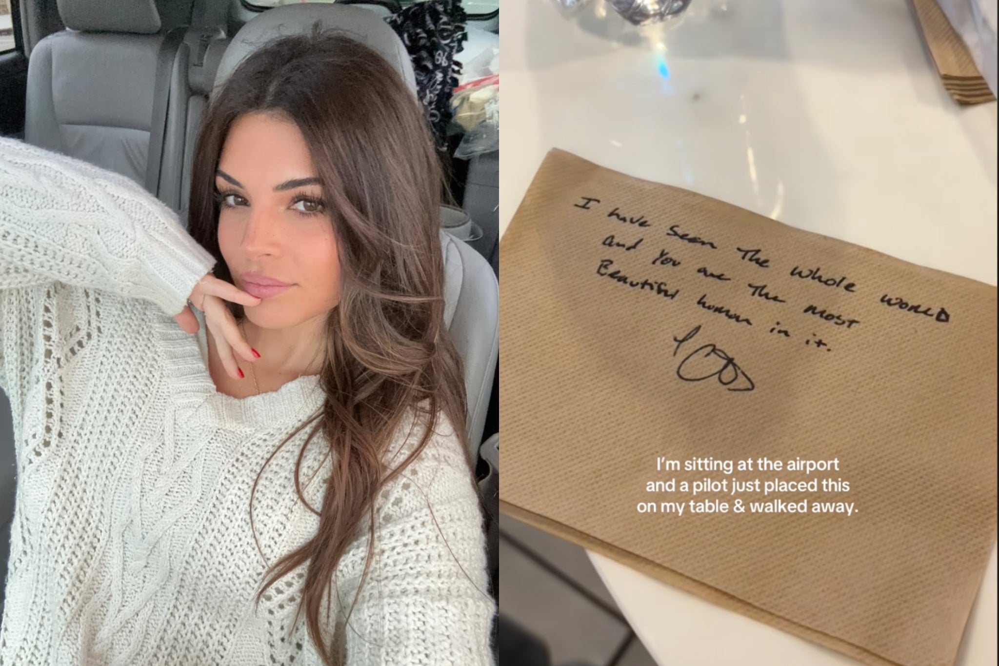 Steph Bohrer said she might keep the note from the pilot to remember his compliment