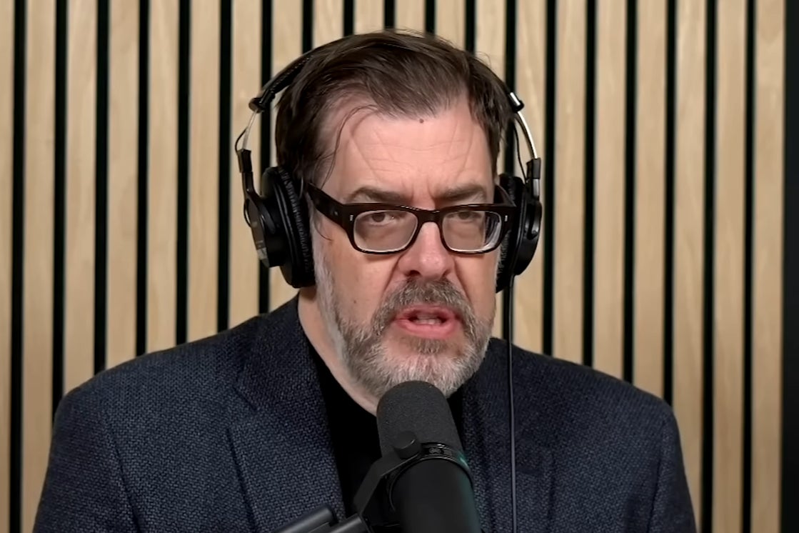 Richard Osman speaking on ‘The Rest is Entertainment’