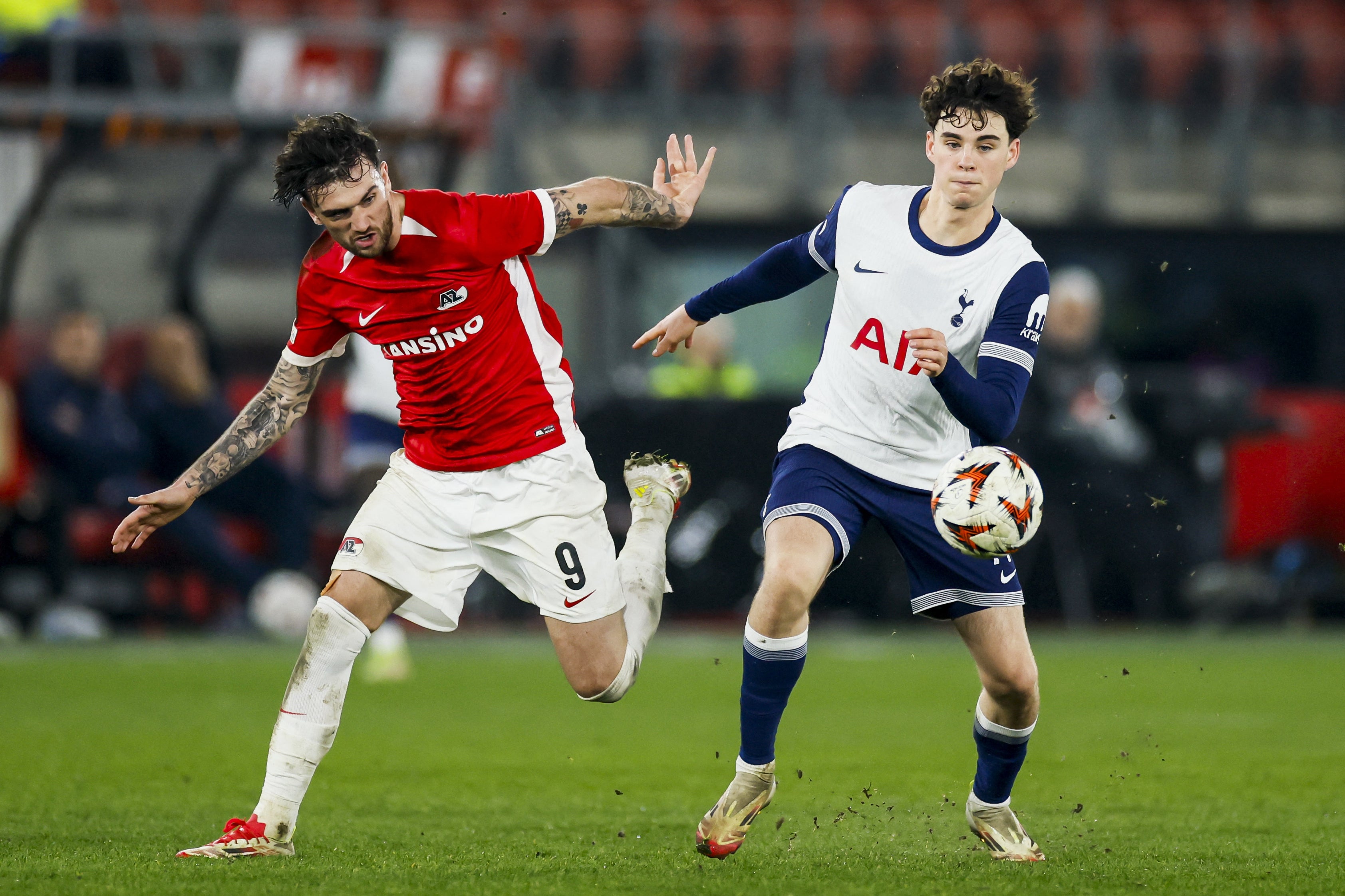 Former Spurs forward Troy Parrott (left) impressed against his old team