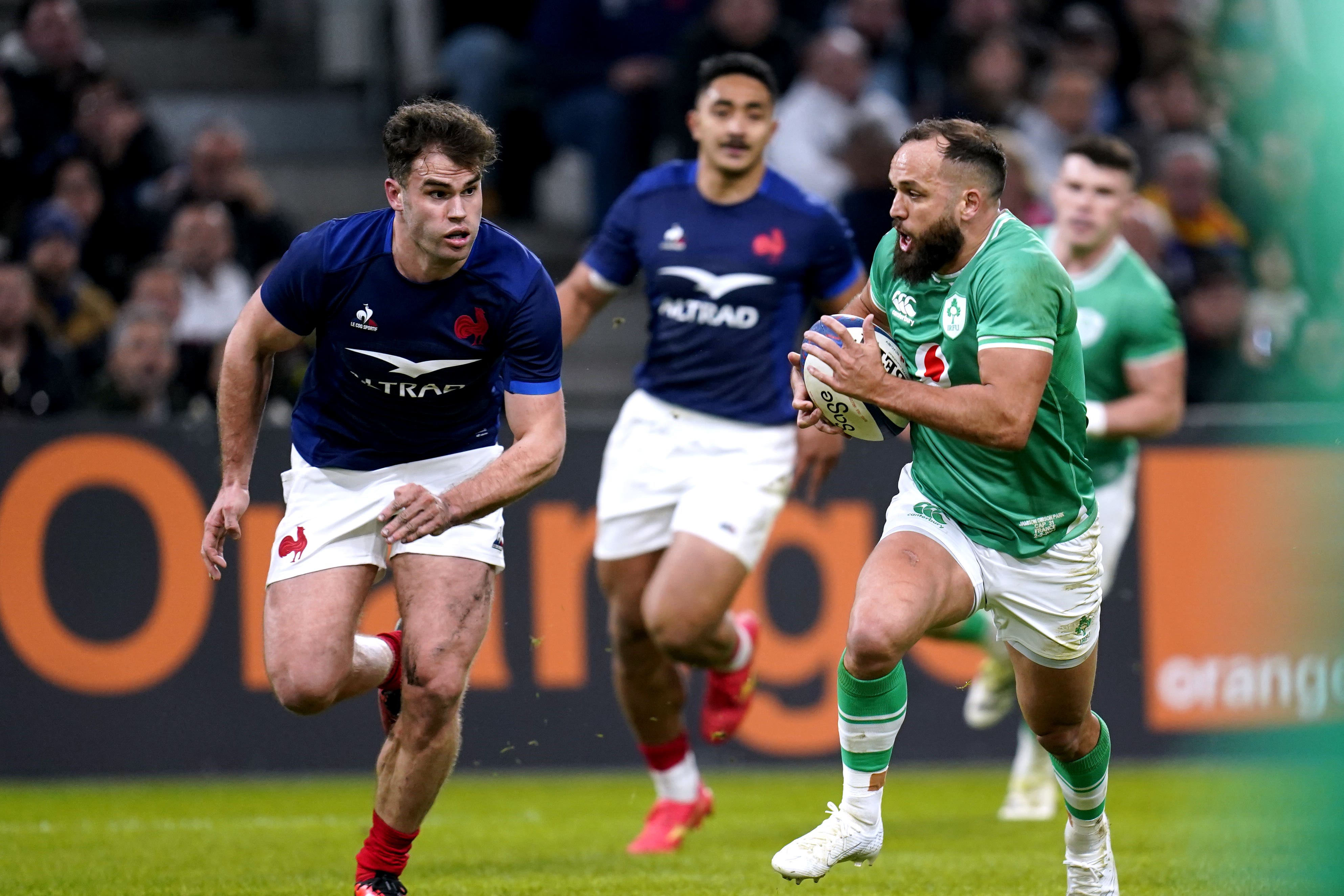 Ireland’s Jamison Gibson-Park, right, goes up against France this weekend (Andrew Matthews/PA)