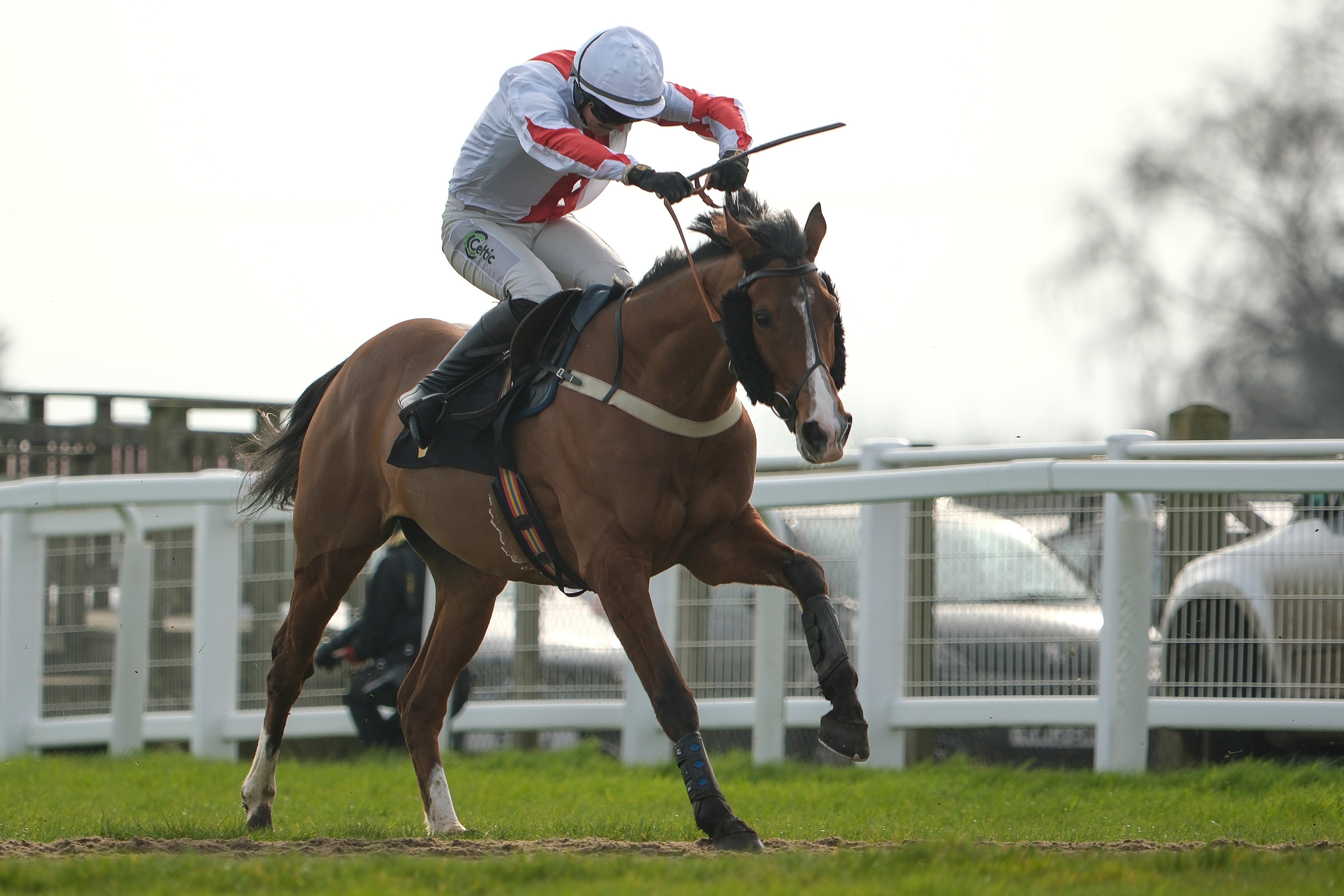 Jockey Niall Houlihan riding Goshen to victory at Exeter