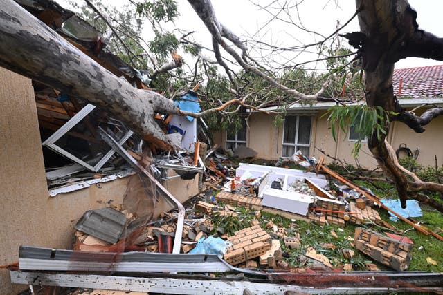 <p>A fallen gum tree at a house on Australia’s Gold Coast</p>