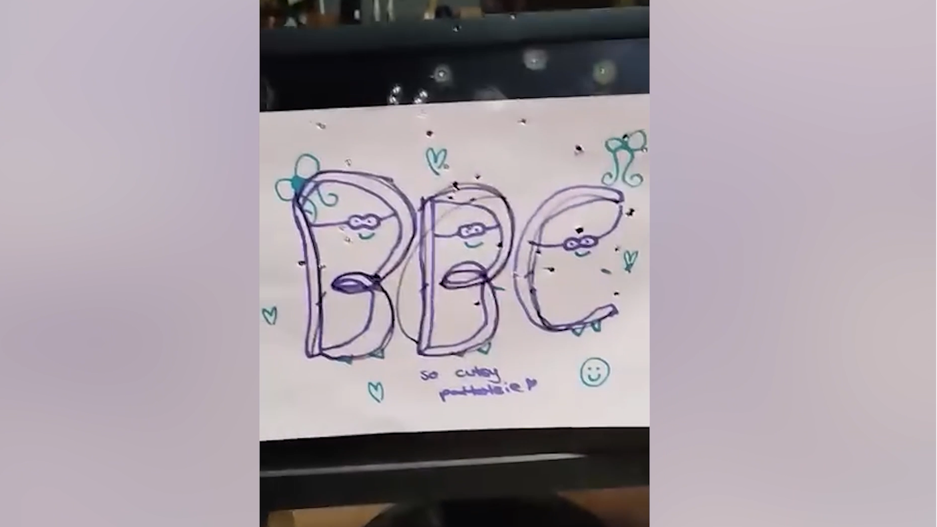 A video captioned ‘how to deal with state propaganda’ showed children shooting gas-powered BB gun pellets at a TV screen with a hand-written BBC label taped to it