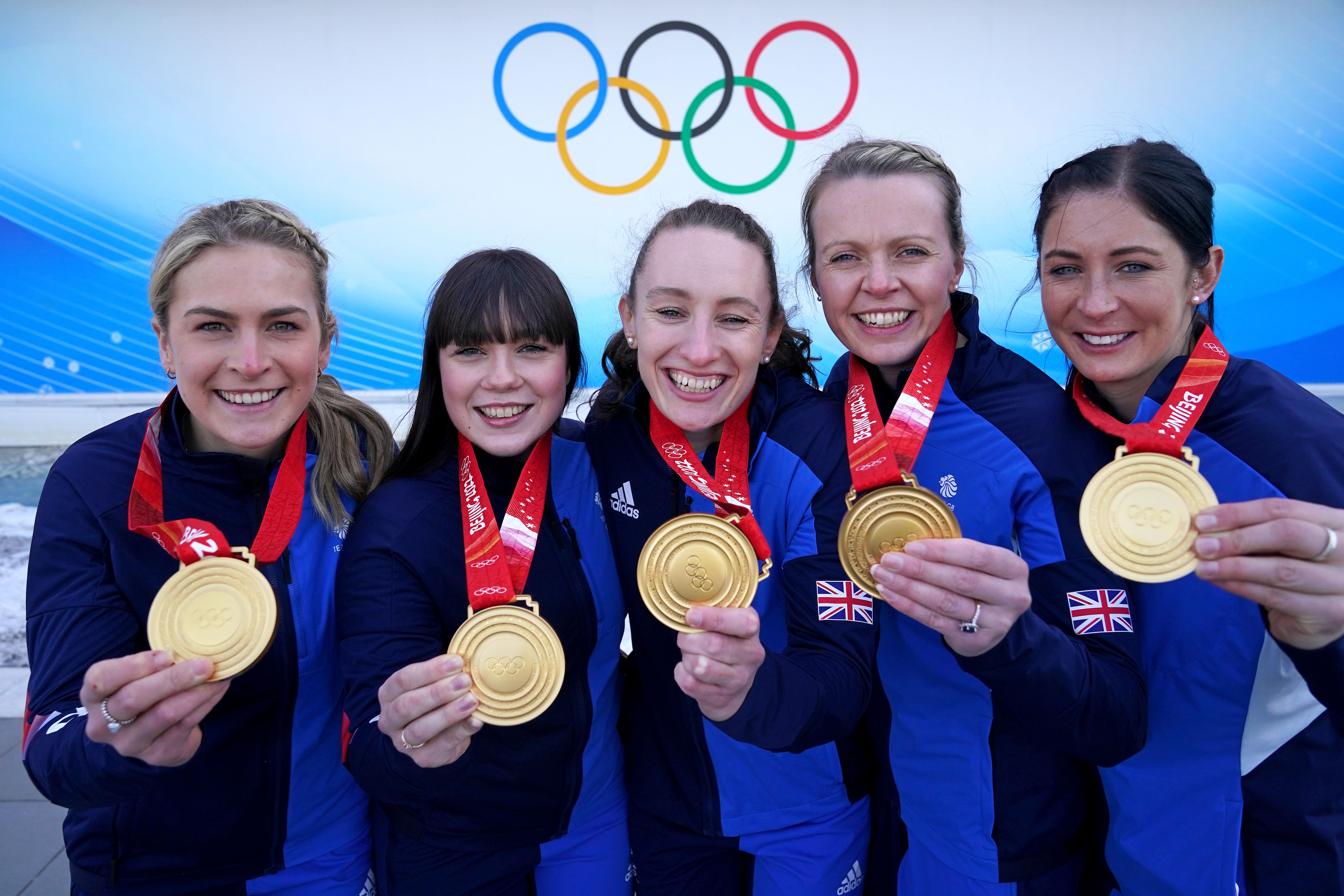 Curling champion Jen Dodds (centre) hopes to inspire the next generation of gold medallists (Andrew Milligan/PA)