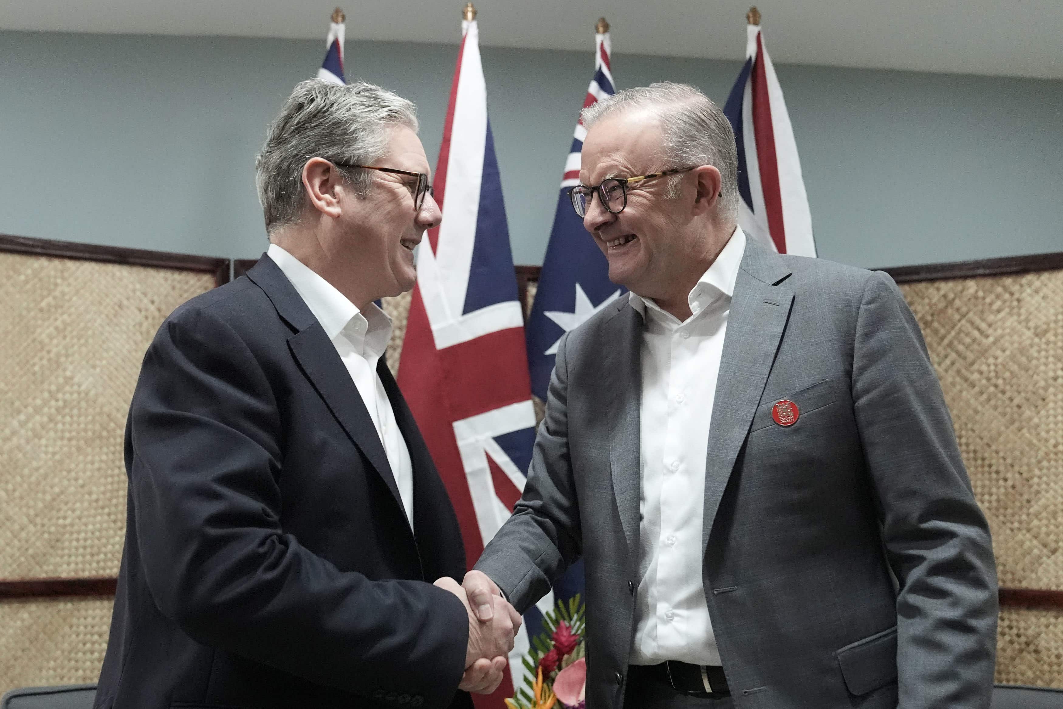 Sir Keir Starmer with Australian Prime Minister Anthony Albanese in October (Stefan Rousseau/PA)