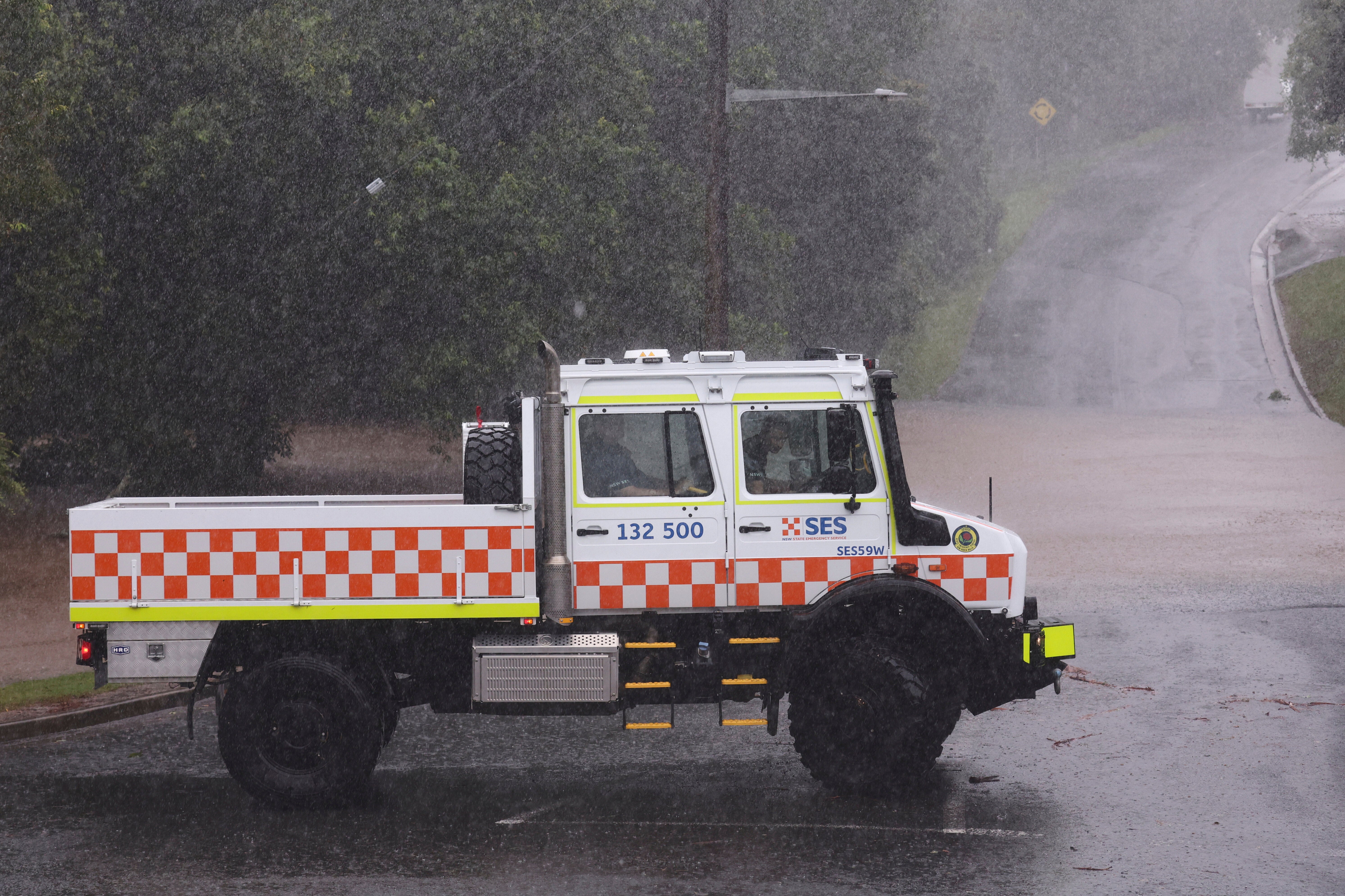 The crash took place in Lismore, NSW, pictured above