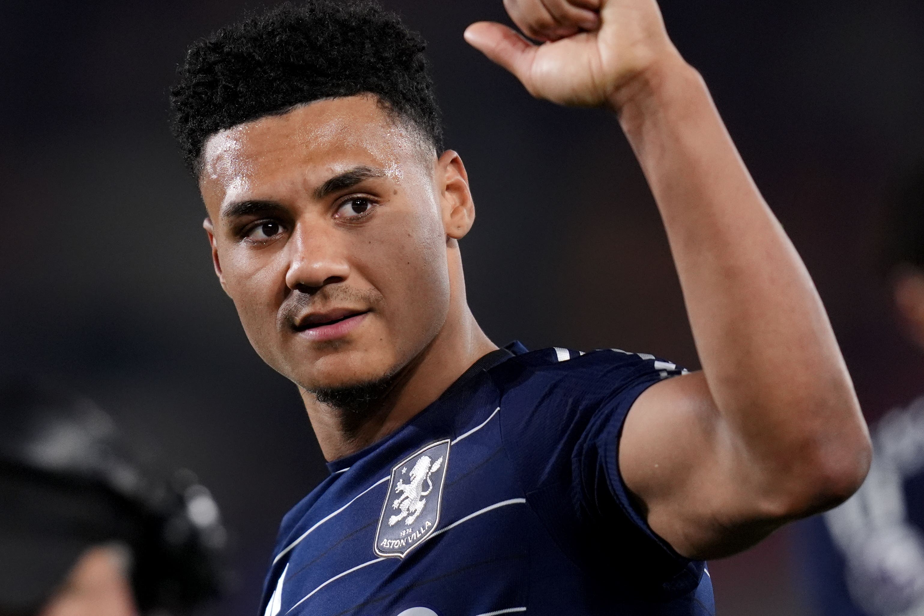 Ollie Watkins celebrates after scoring the winner (John Walton/PA)