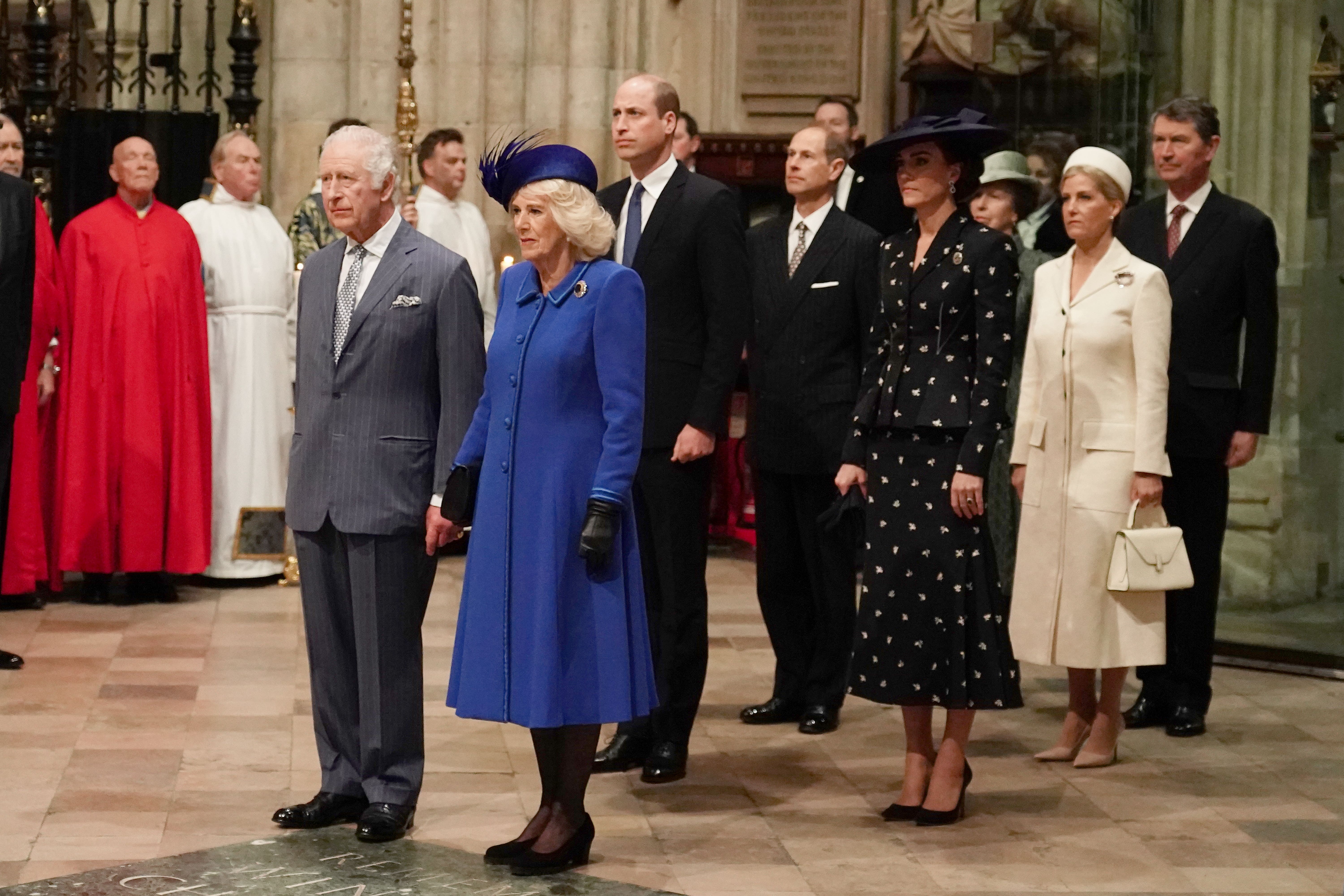 Senior members of the royal family at the Commonwealth Day Service in 2023 (Jordan Pettitt/PA)