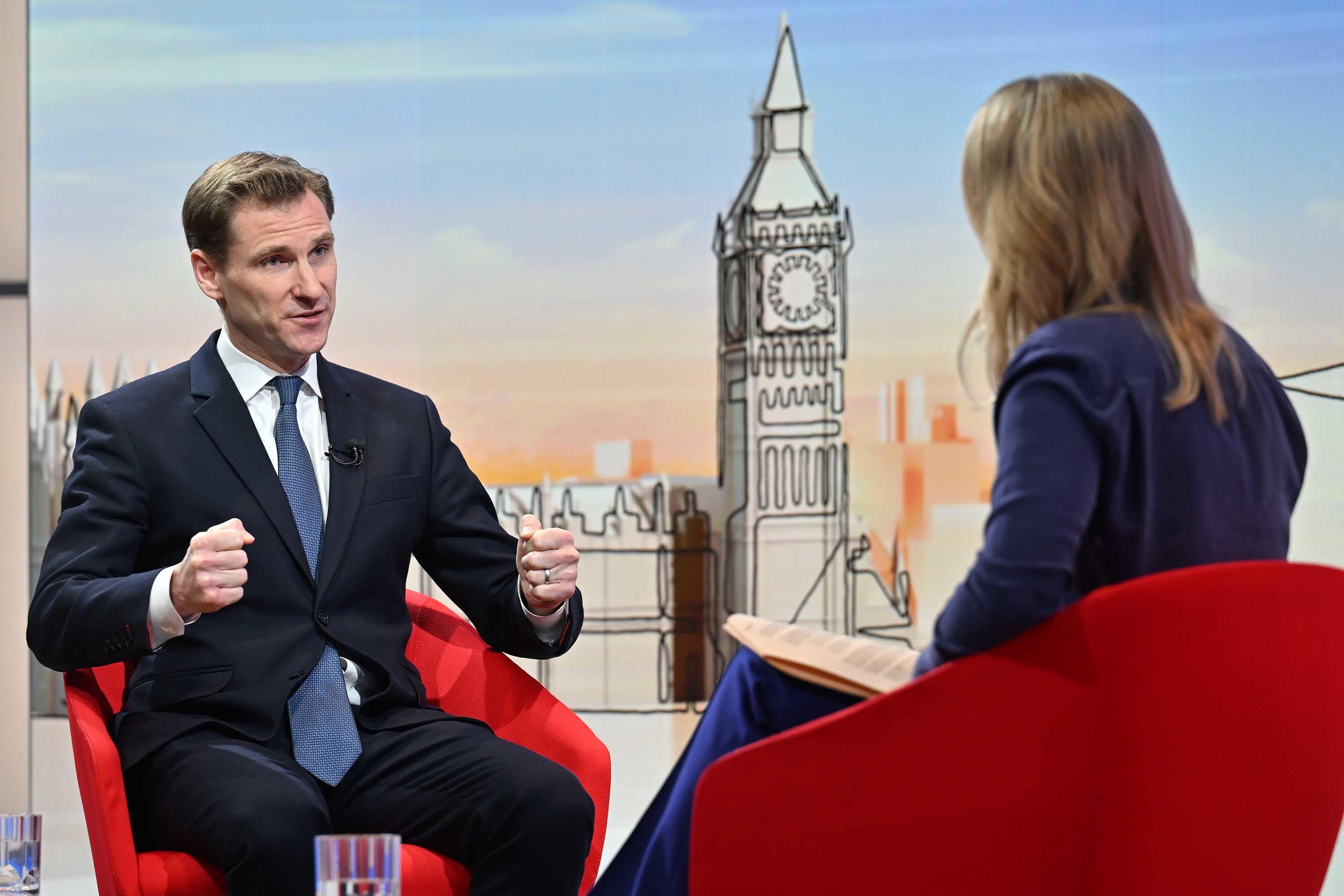 Shadow home secretary Chris Philp speaks to Laura Kuenssberg on her Sunday show on BBC One (Jeff Overs/BBC/PA)