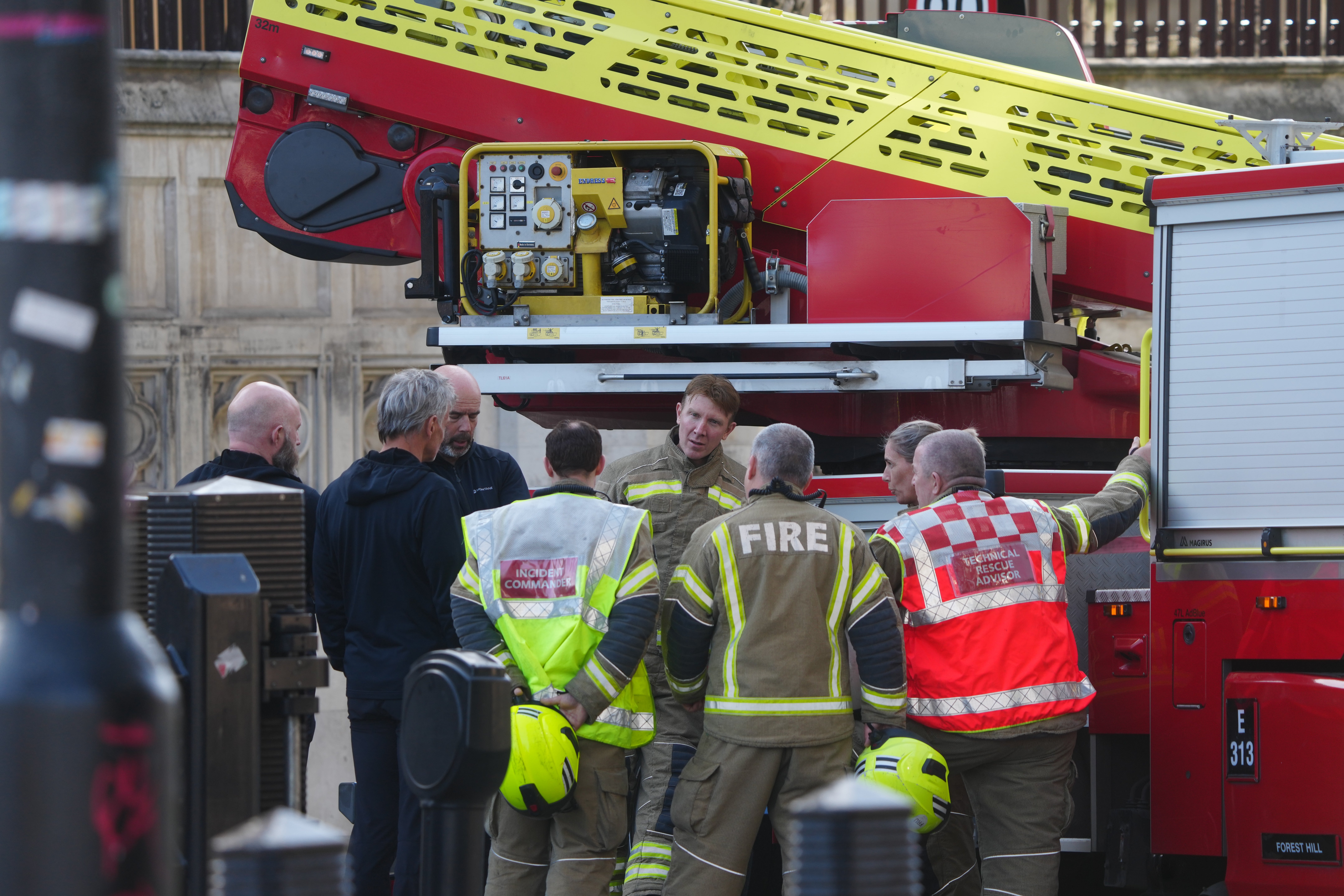 Emergency services at the Palace of Westminster on Saturday