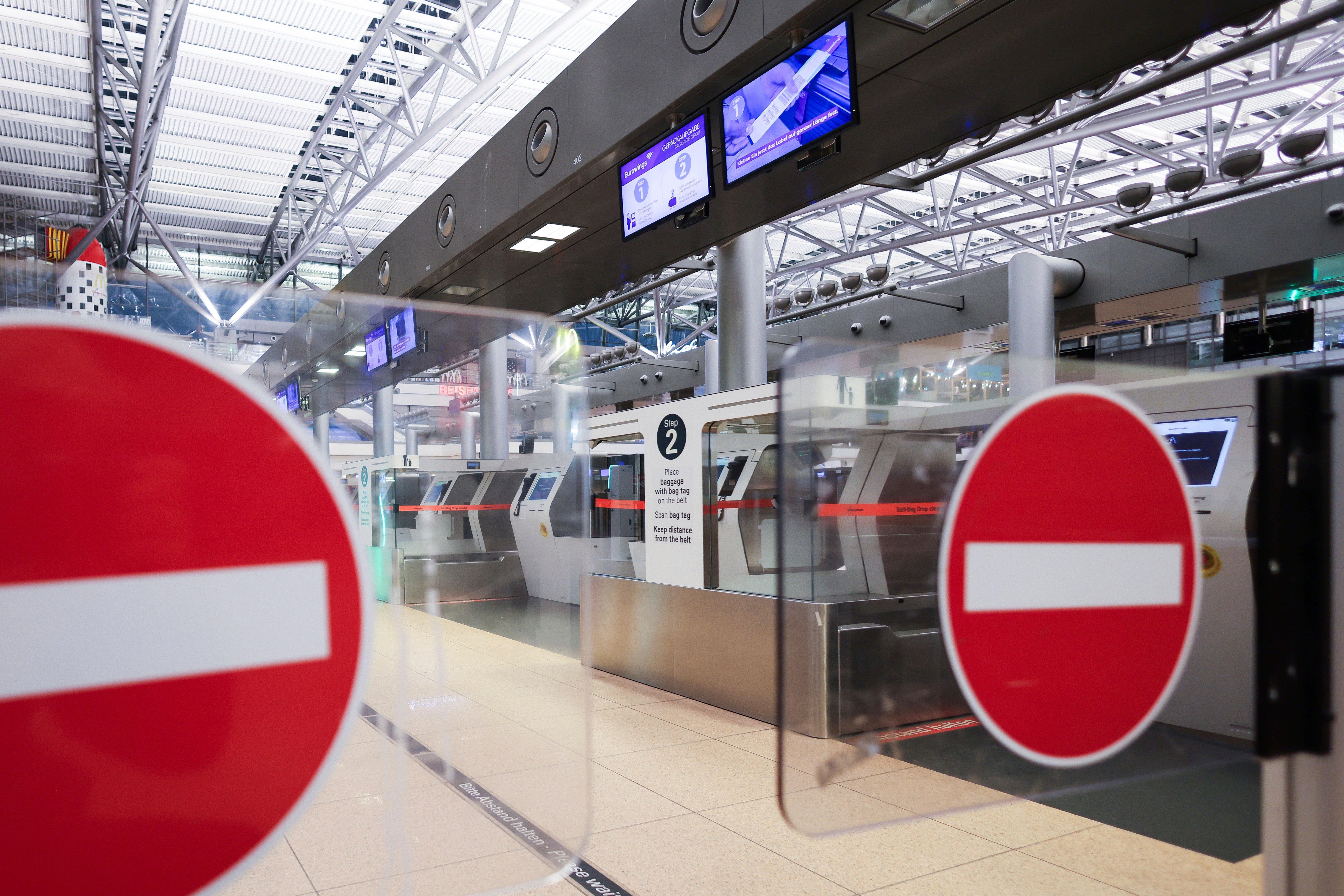 The counter in Terminal 1 at Hamburg Airport, Germany Monday 10 March