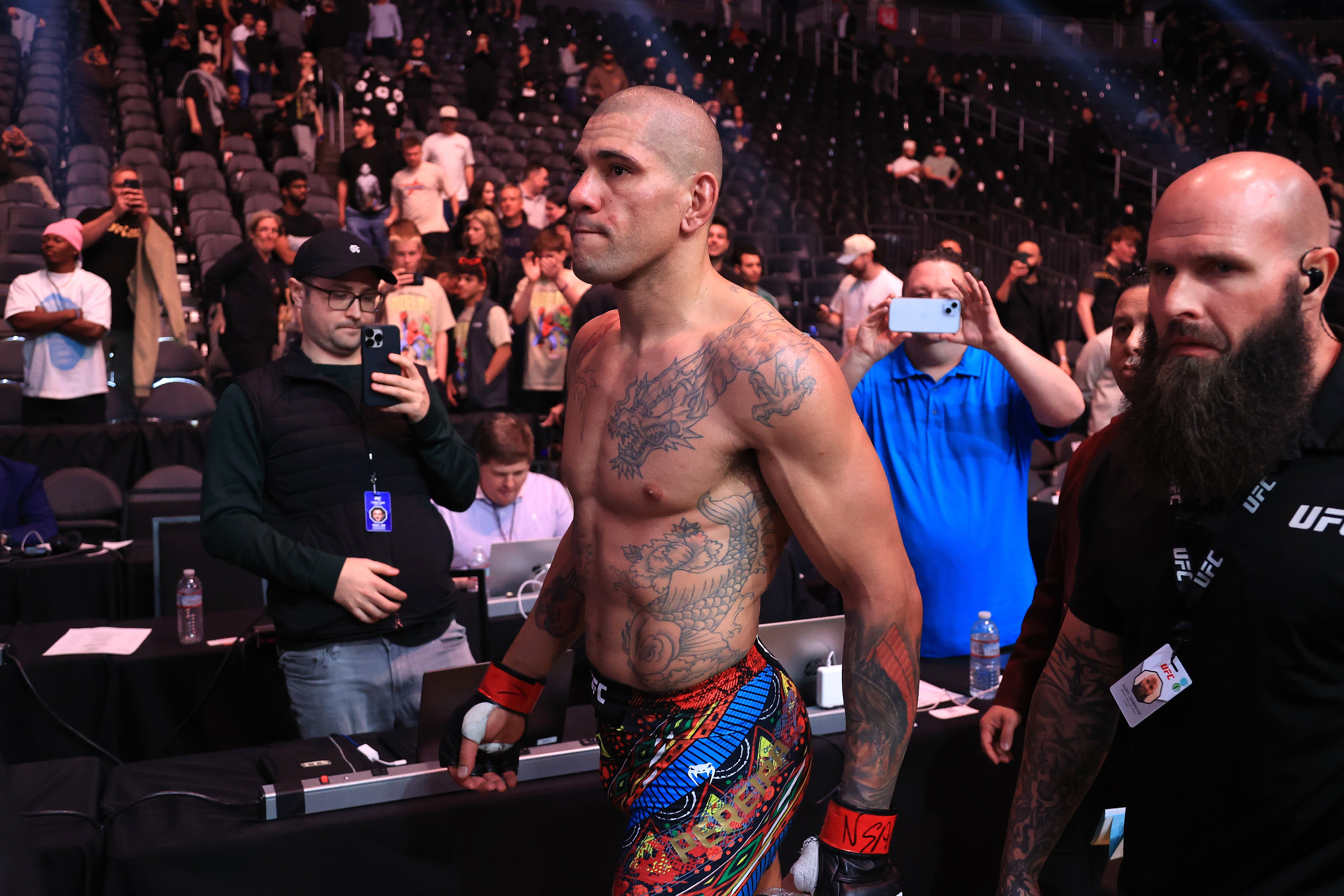 Pereira okamžiky po jeho rozhodnutí porážka Ankalaeva v Las Vegas