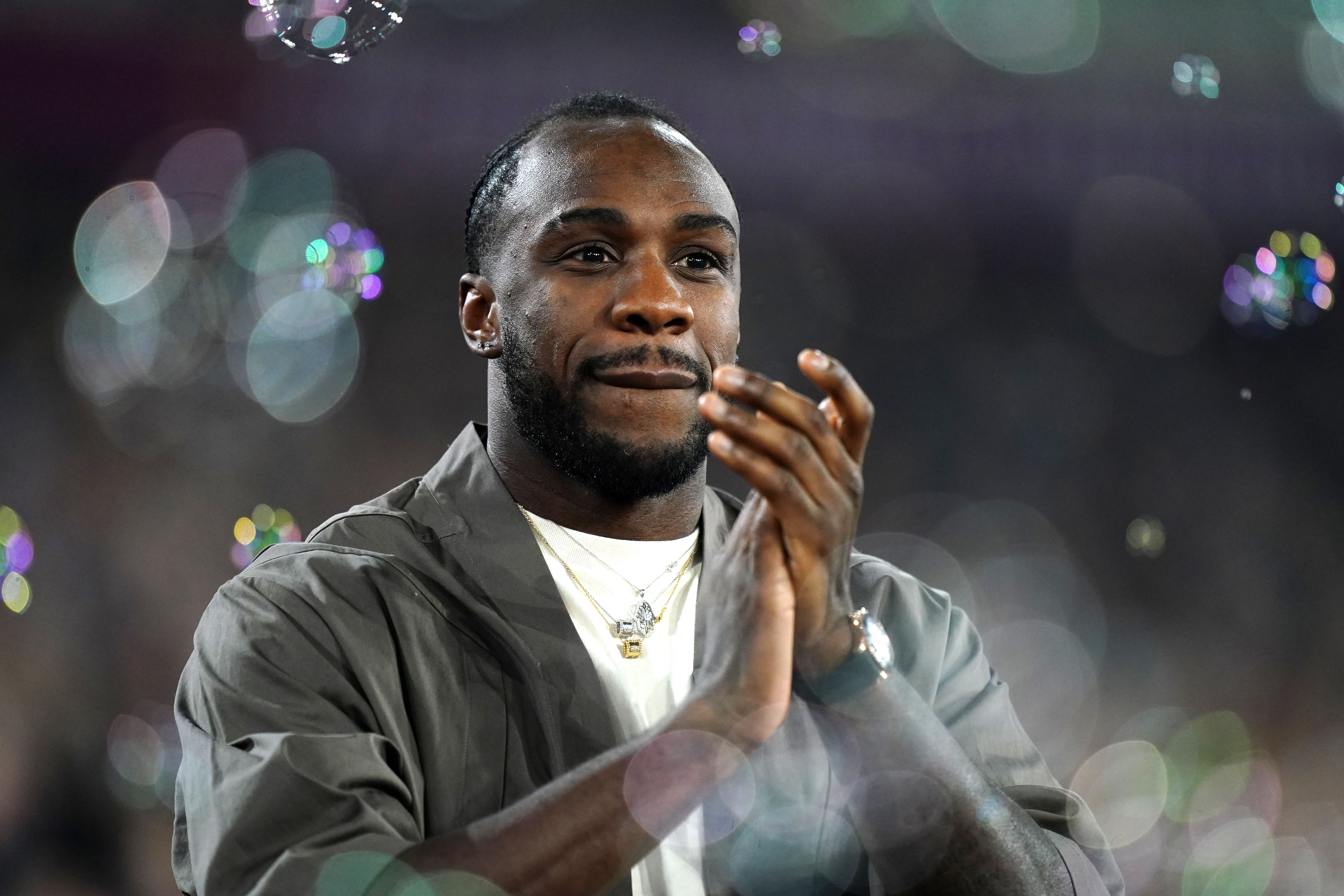 Michail Antonio returned to the London Stadium ahead of West Ham’s game against Newcastle (Zac Goodwin/PA)
