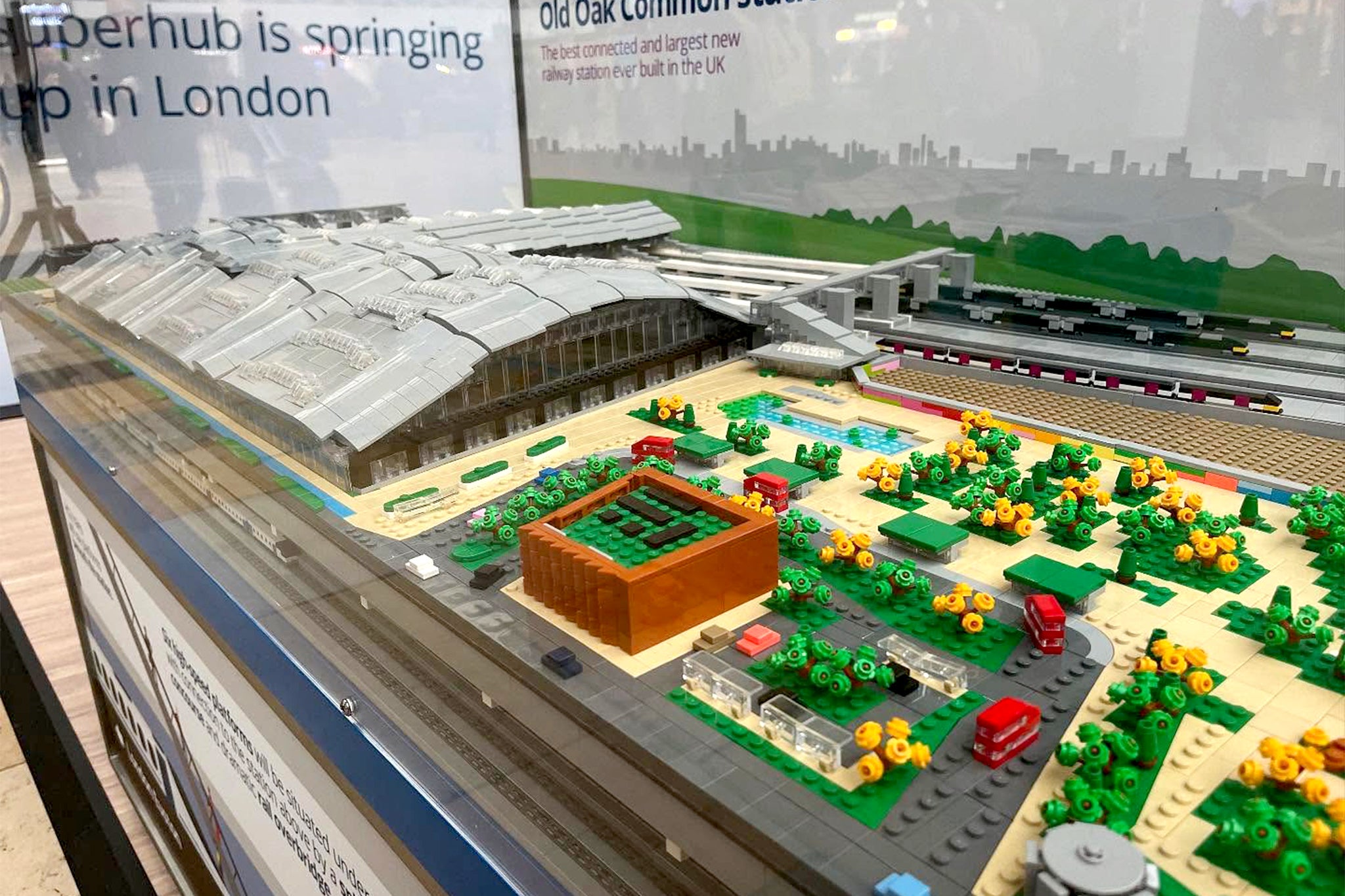 The HS2 Lego model on display in Paddington station