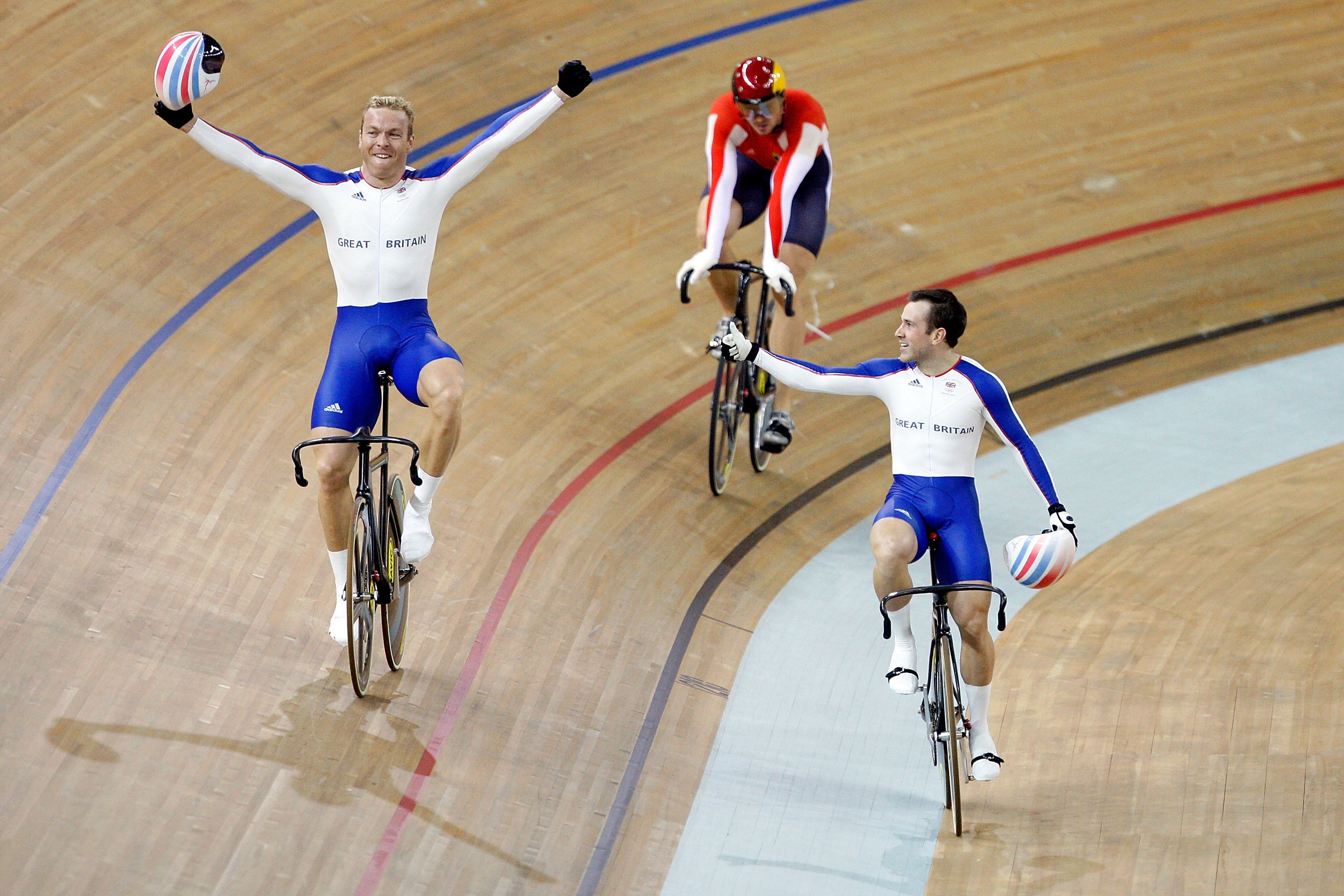 Six-time Olympic champion Chris Hoy after the keirin final in Beijing 2008.