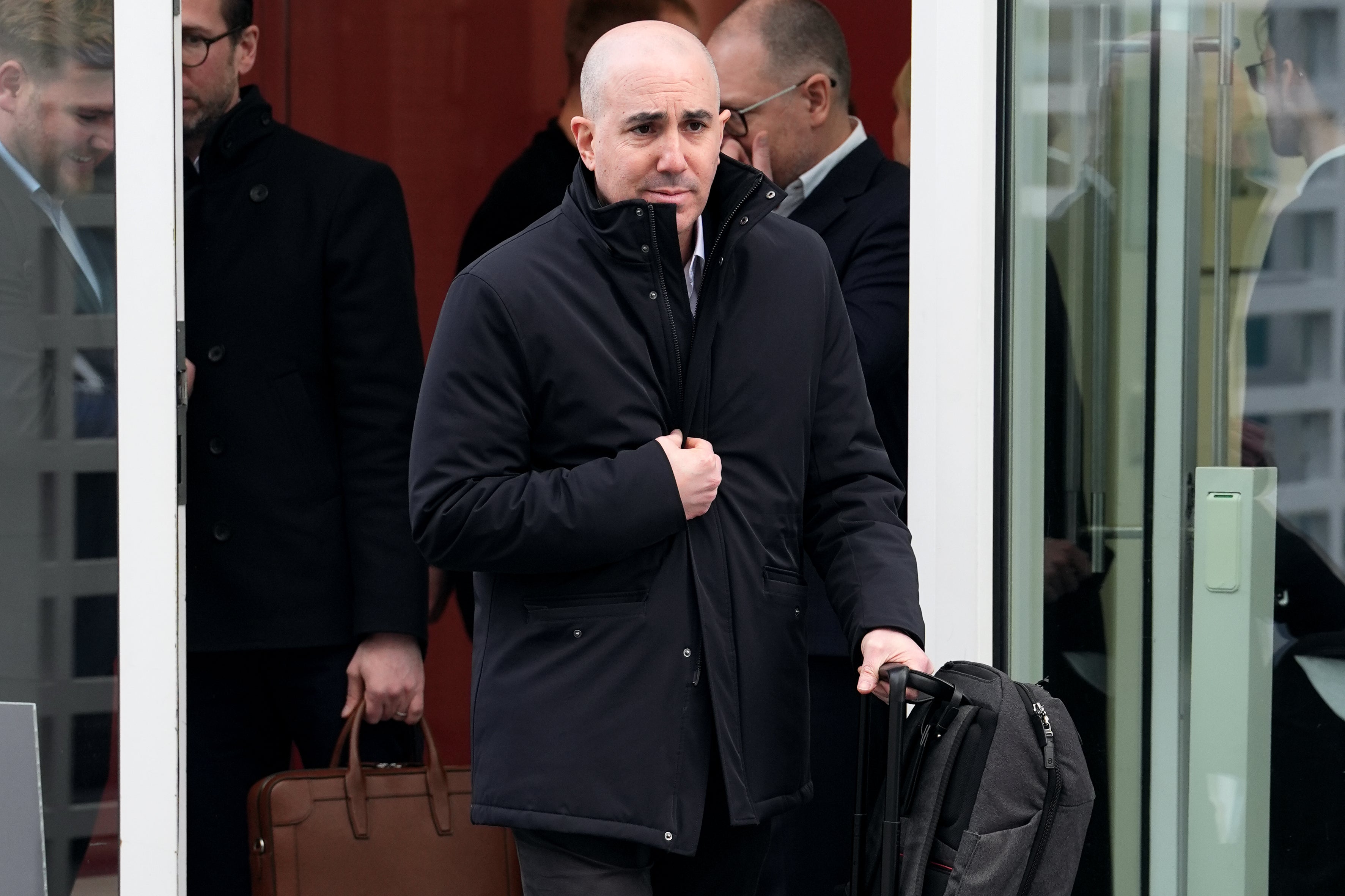 Omar Berrada, Manchester United CEO, leaving Foster and Partners headquarters in Battersea, London