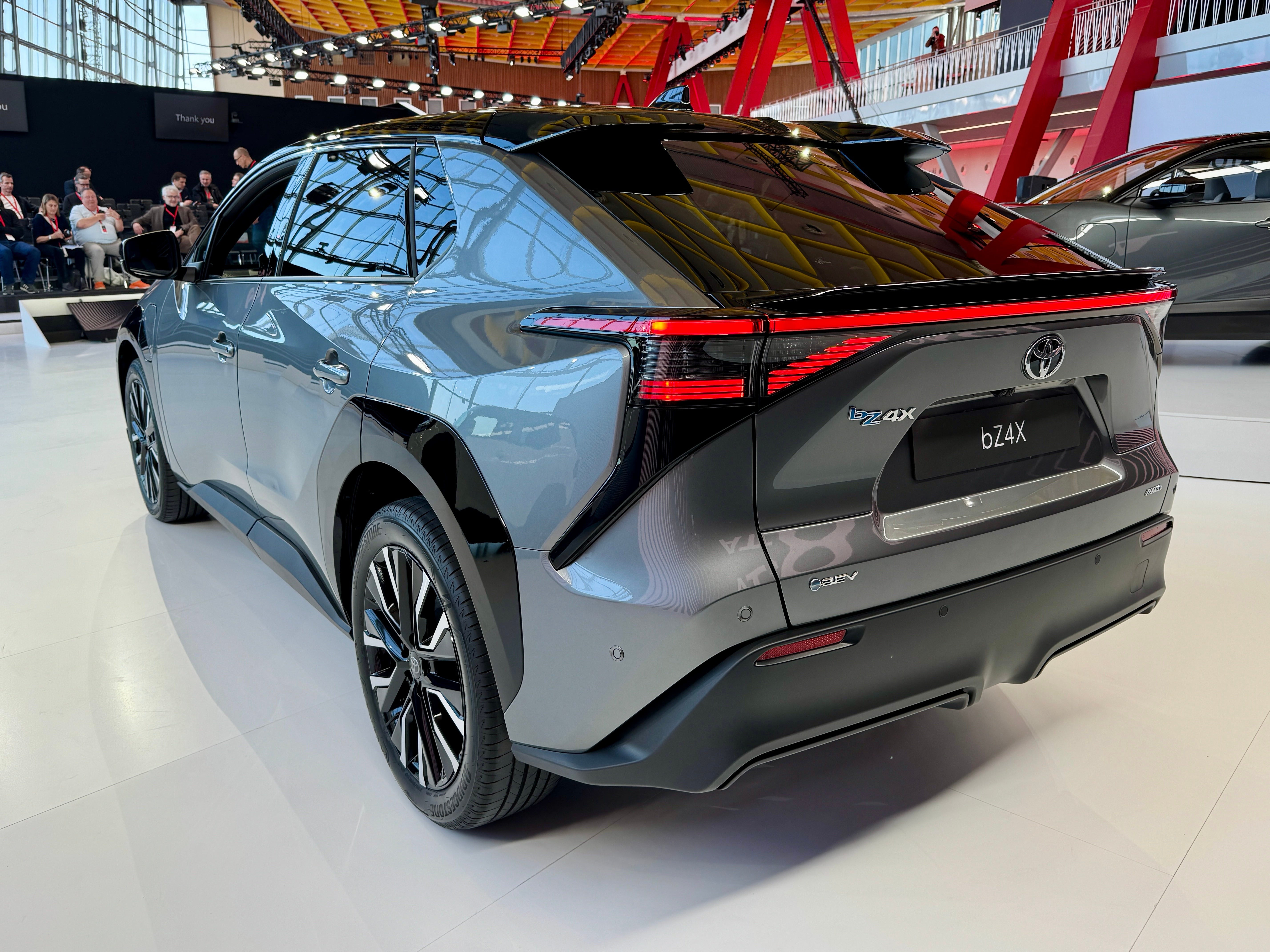 The rear of the Toyota bZ4x is unchanged and still doesn’t get a rear wiper