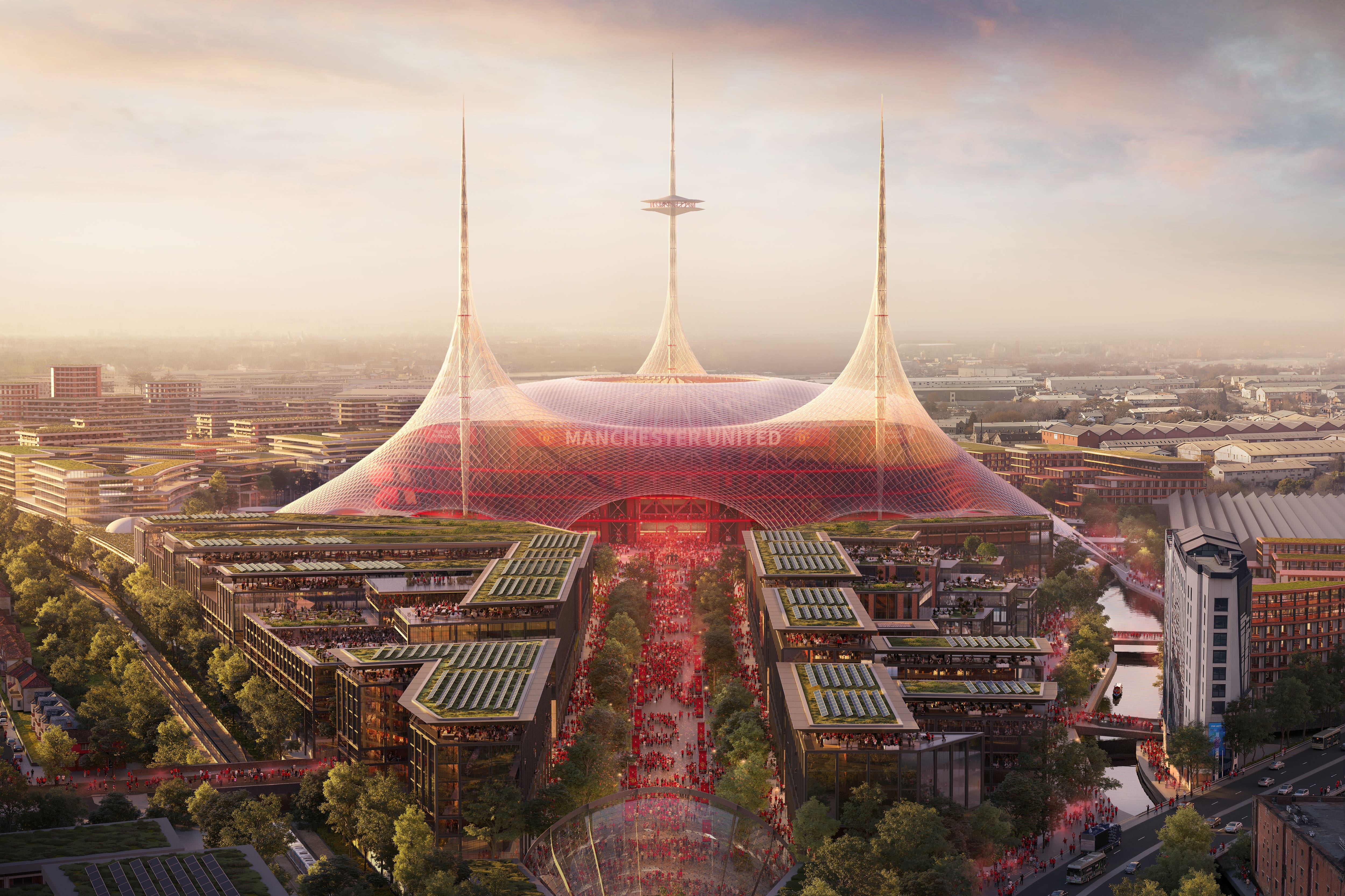 Manchester United have announced plans to replace Old Trafford with a new 100,000-seater stadium (Foster + Partners/PA handout)