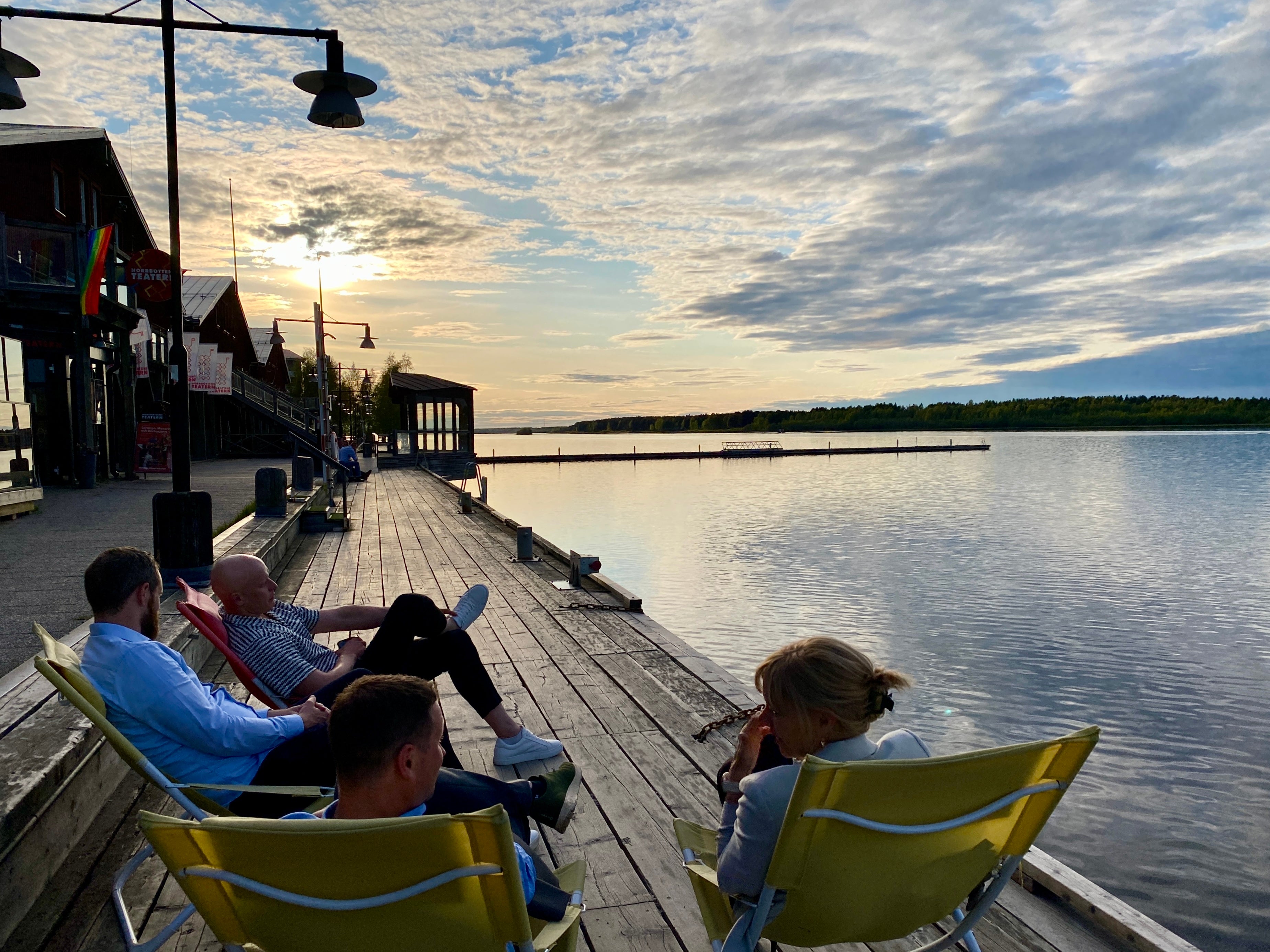 Time for a sundowner? Tourists kick back in Lulea, Sweden