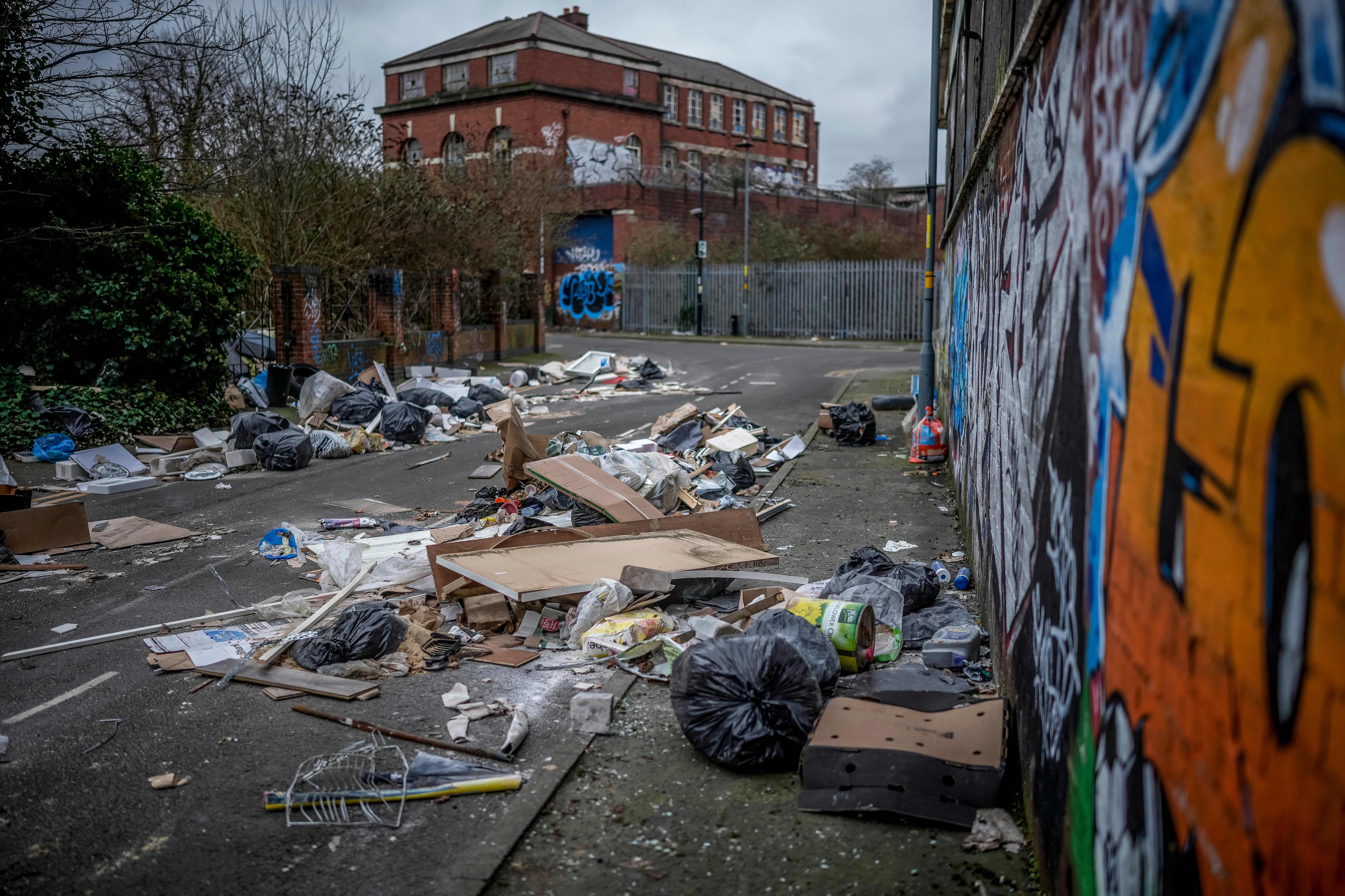 Rubbish and litter strewn over the ground in Birmingham. File photo.