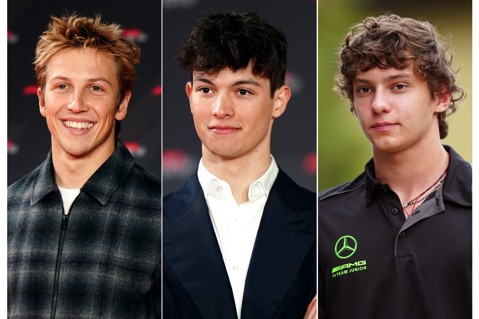 Rookies Liam Lawson (left to right), Oliver Bearman and Kimi Antonelli will race in F1 this season (Zac Goodwin/David Davies/PA)