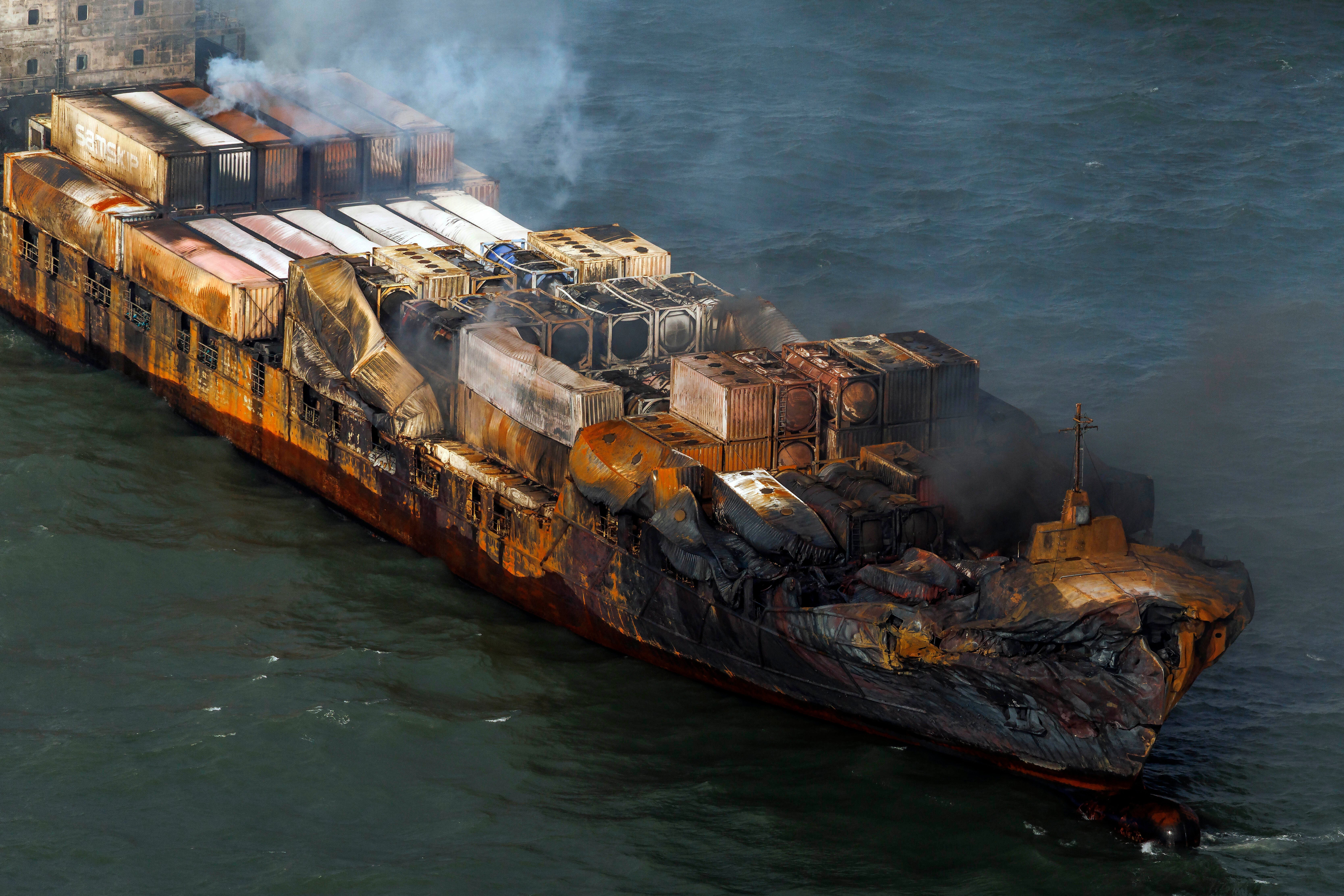 APTOPIX Britain Ships Collide