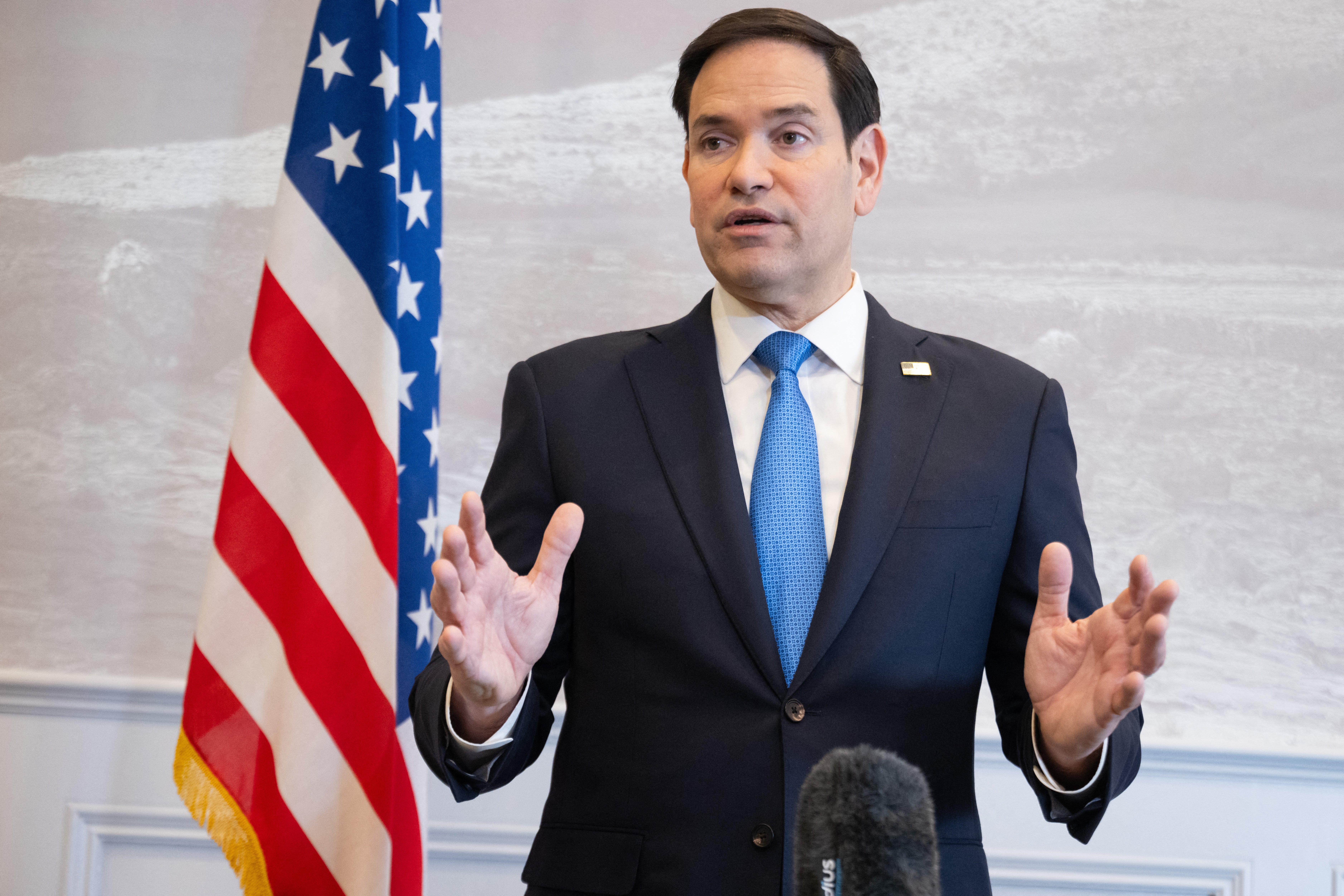 US secretary of state Marco Rubio speaks to the press on Wednesday