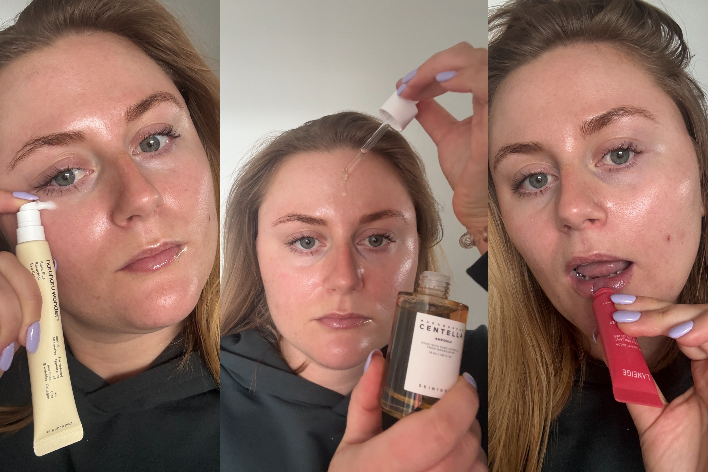 I tested all nine products together, starting with a cleanse and using the subsequent creams and serums in place of my usual skincare routine