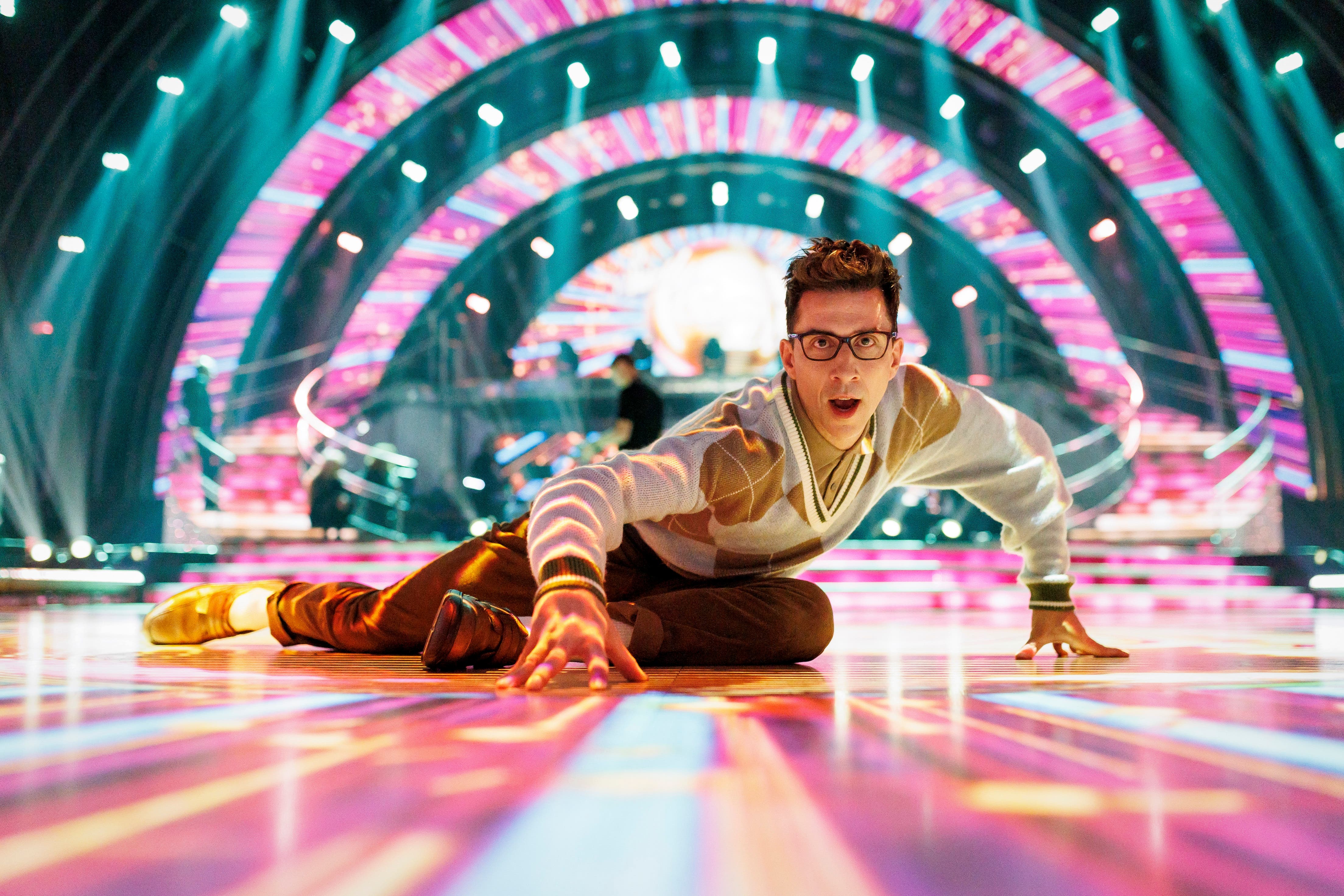 Russell Kane as an amateur Strictly Come Dancing professional. (Comic Relief/Jordan Mansfield/BBC/PA)