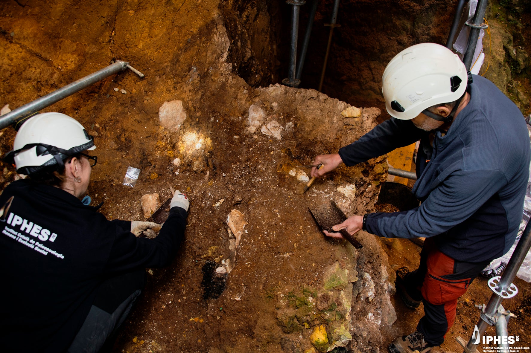 Archaeological excavation work at the Sima del Elefante site where the fossil was found