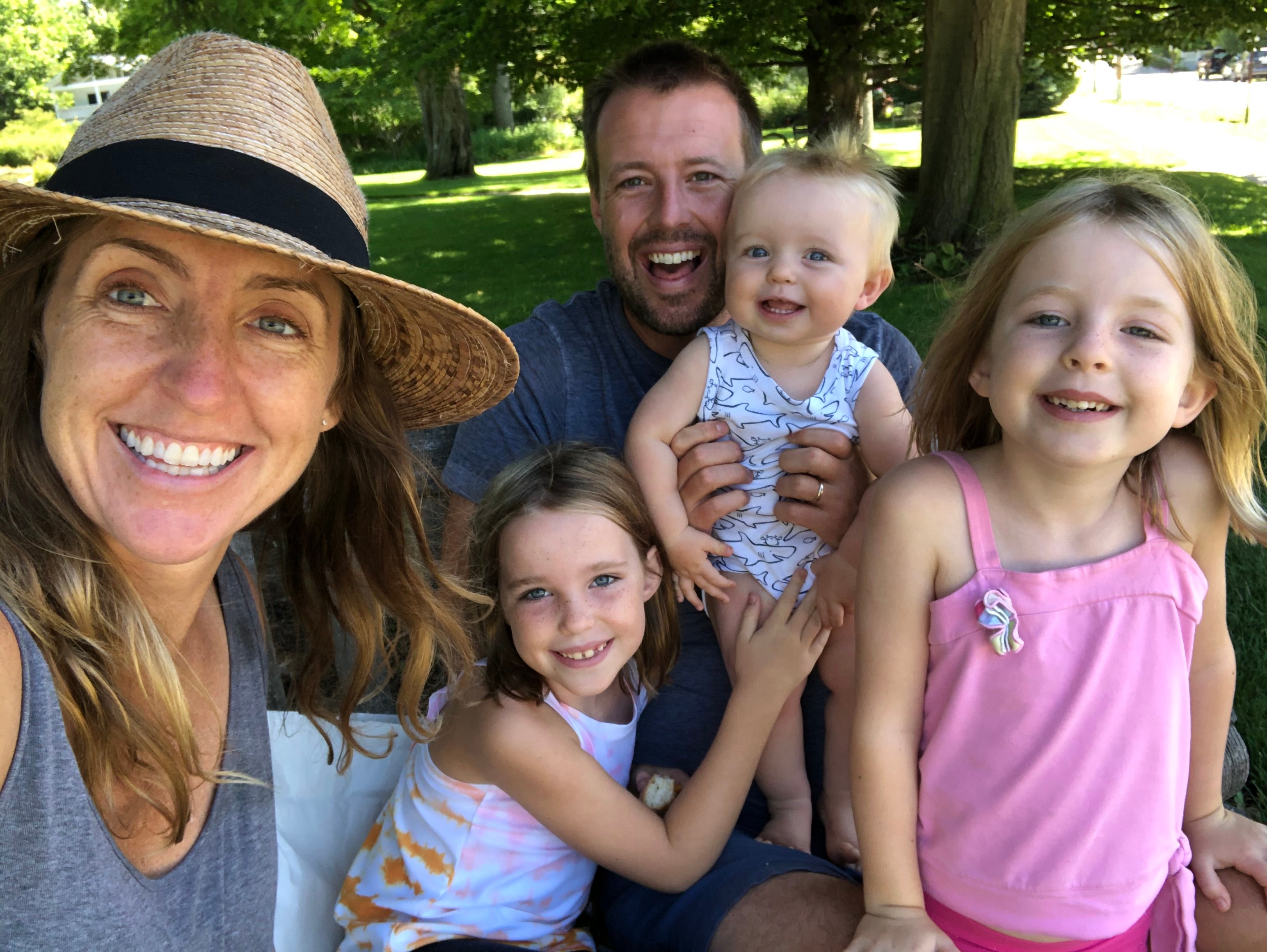 Meghan Cliffel, pictured with her family, was able to make a full recovery after developing postpartum psychosis