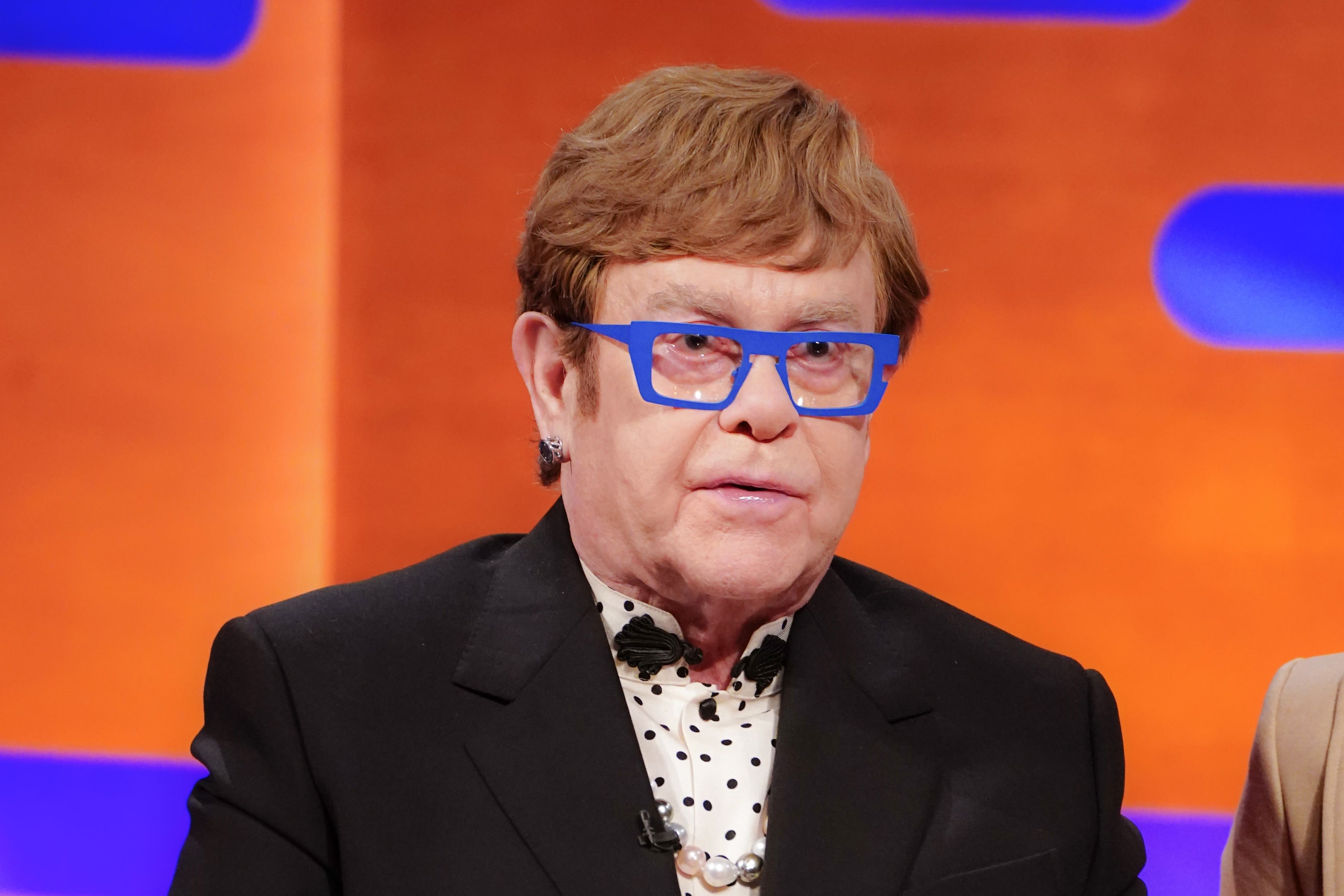 Sir Elton John said he is unable to watch his children play sport due to his eyesight issues