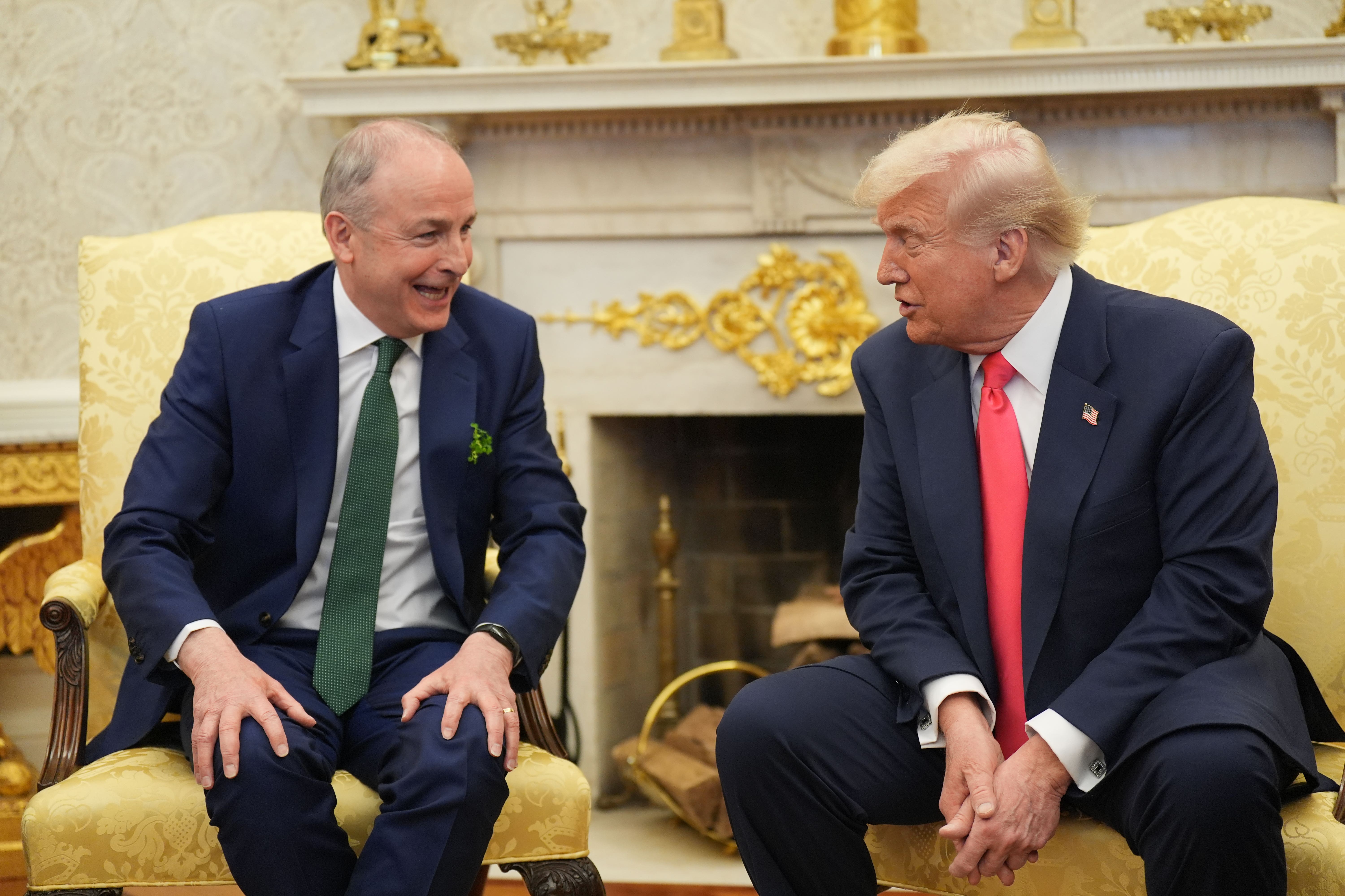 Micheal Martin with Donald Trump (Niall Carson/PA)